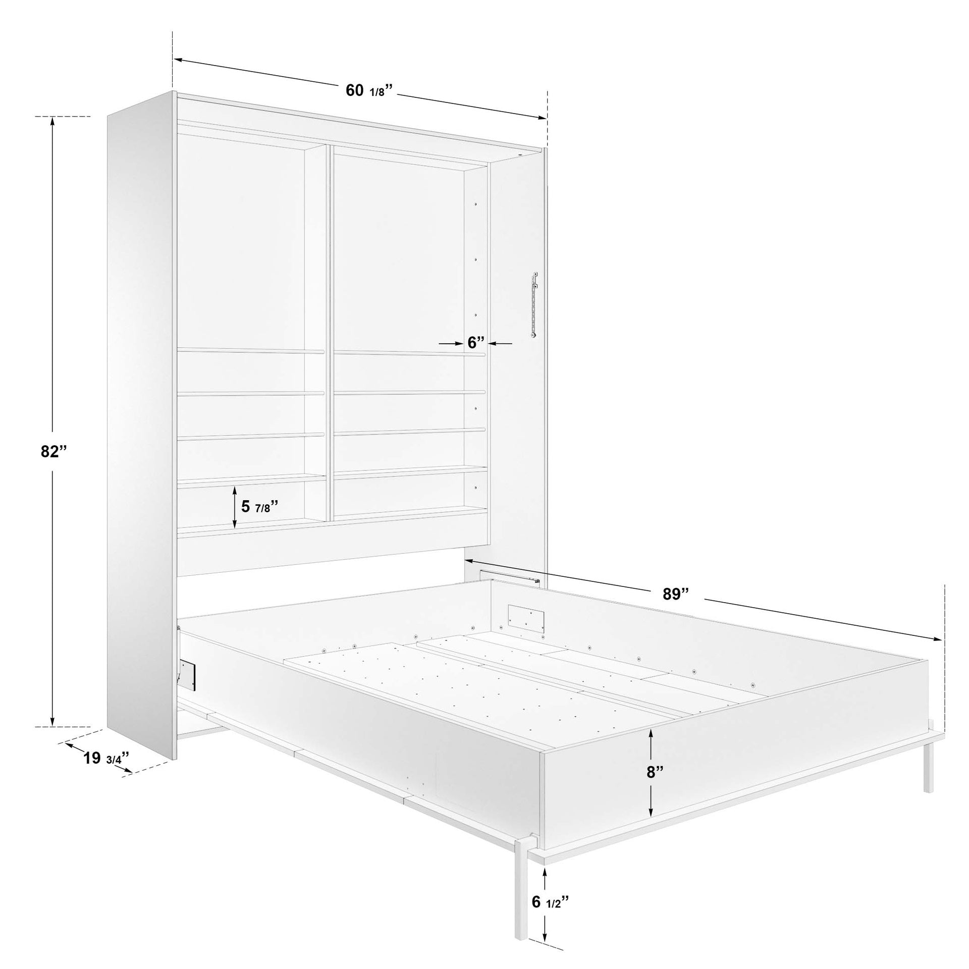 Taylor - Full Murphy Bed - Tuxedo