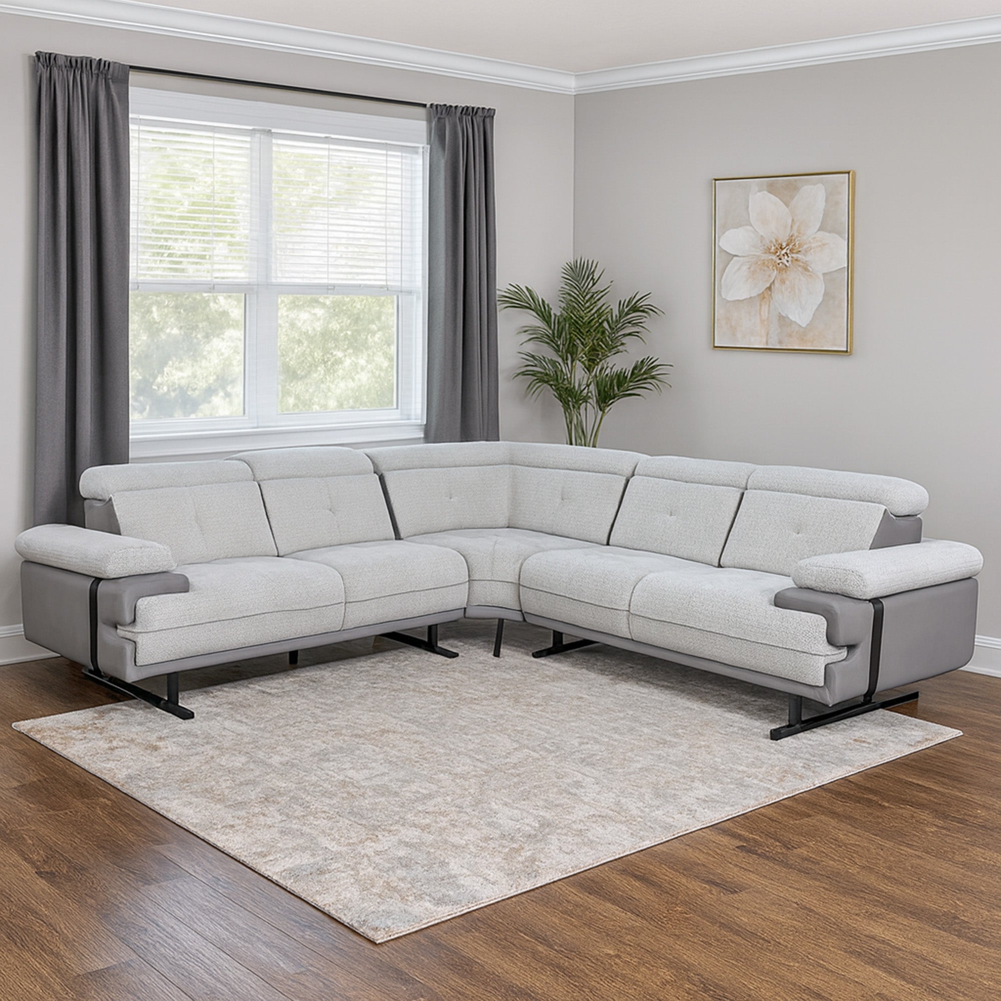 Lucia - Sectional Sofa - Grey Fabric