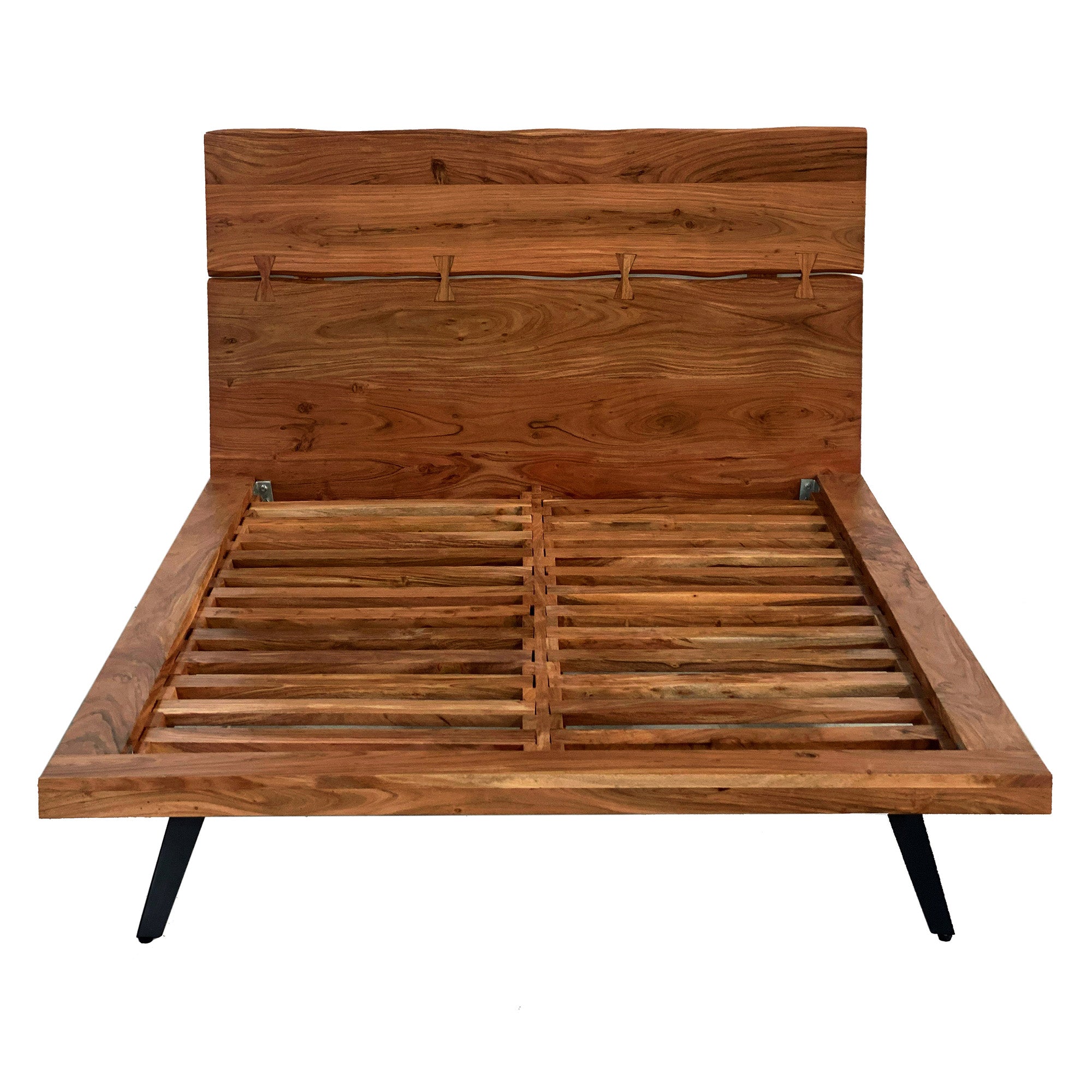 Carenzo - Queen Bed - Solid Walnut Wood