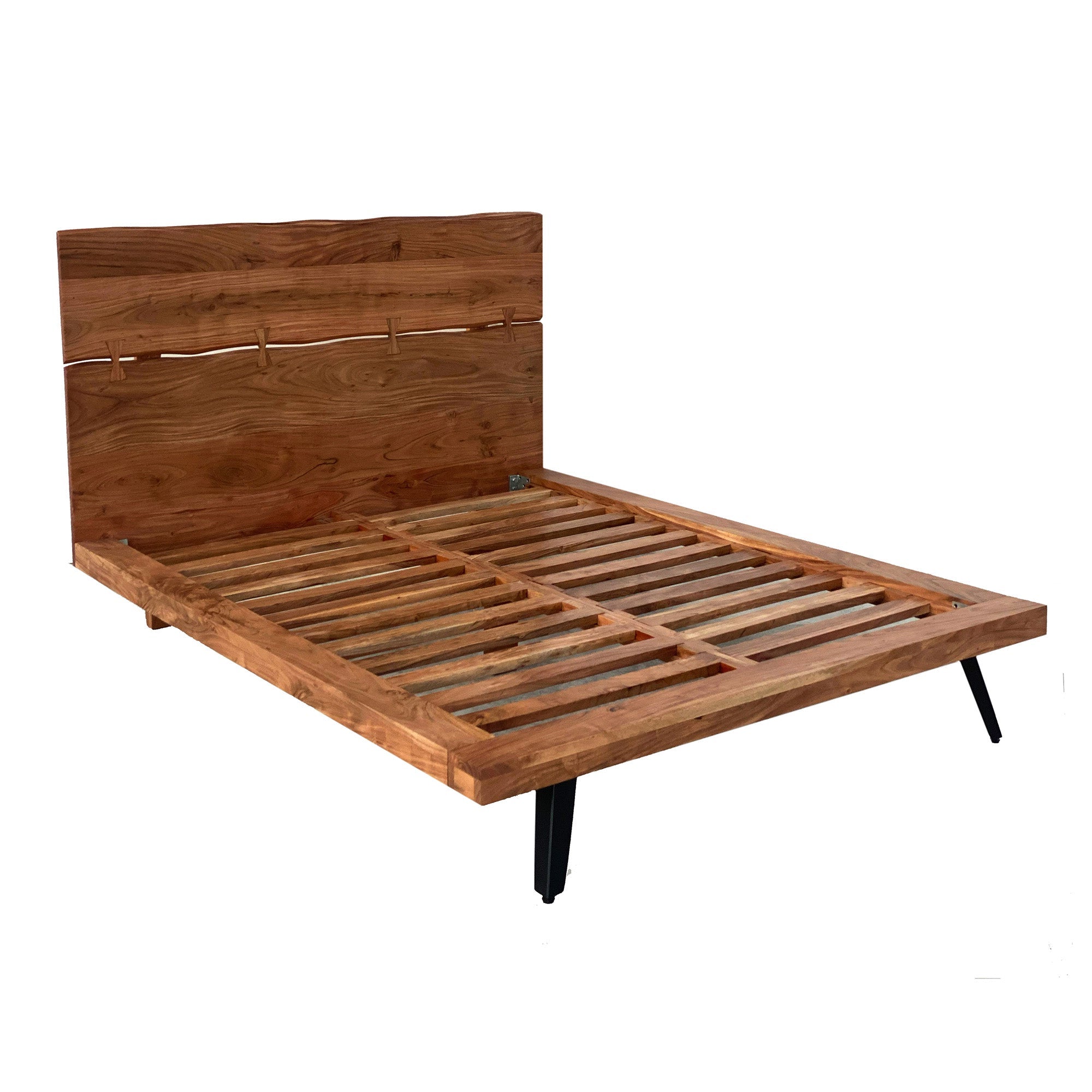 Carenzo - Queen Bed - Solid Walnut Wood