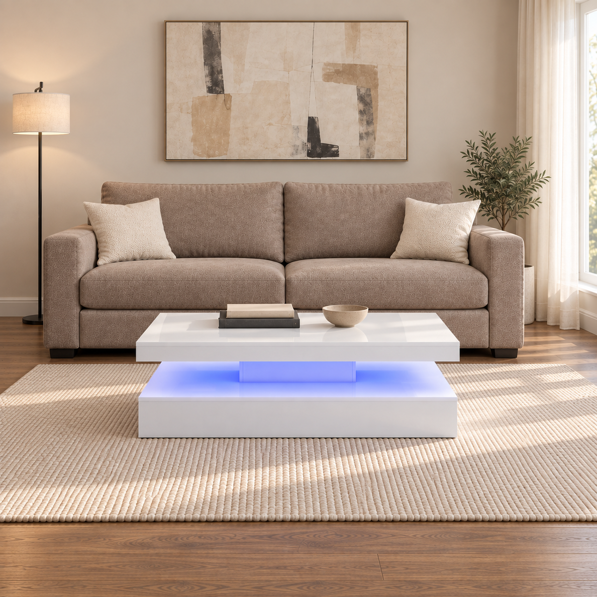 Lana - LED Coffee Table - Glossy White