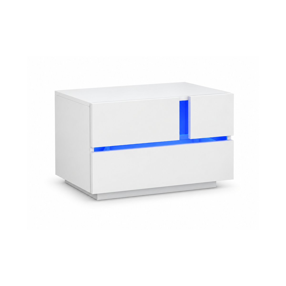 Aaron - Table de chevet avec LED - Blanc