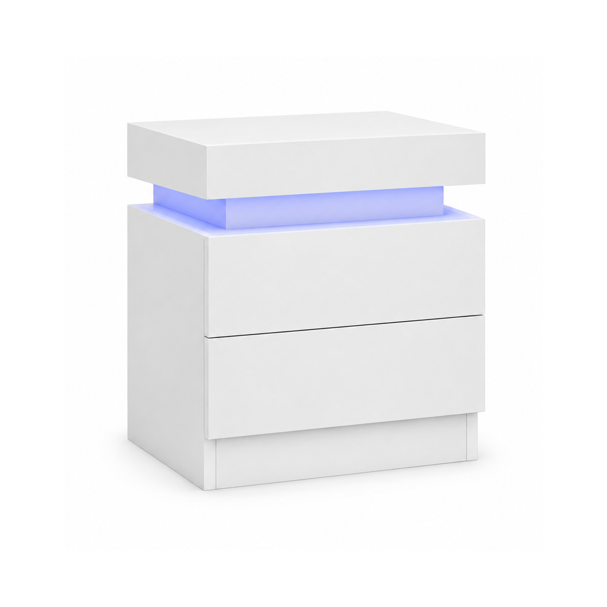 Sacha - Table de chevet avec LED - Blanc