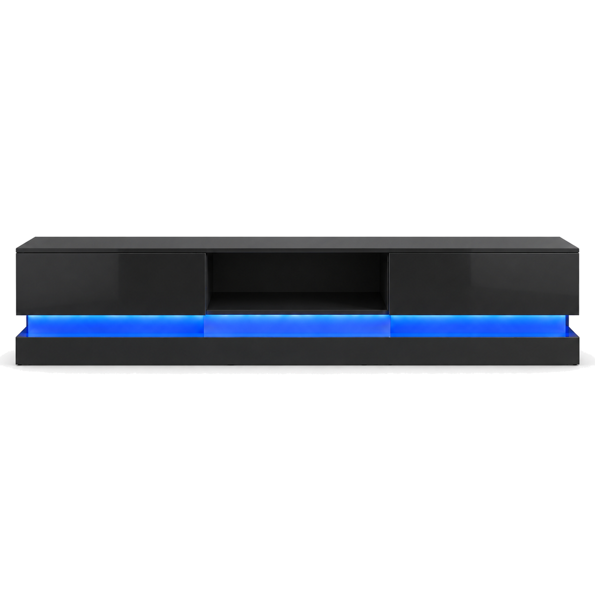 Frederick - LED TV Stand - Entertainment Unit - Glossy Black - 70in