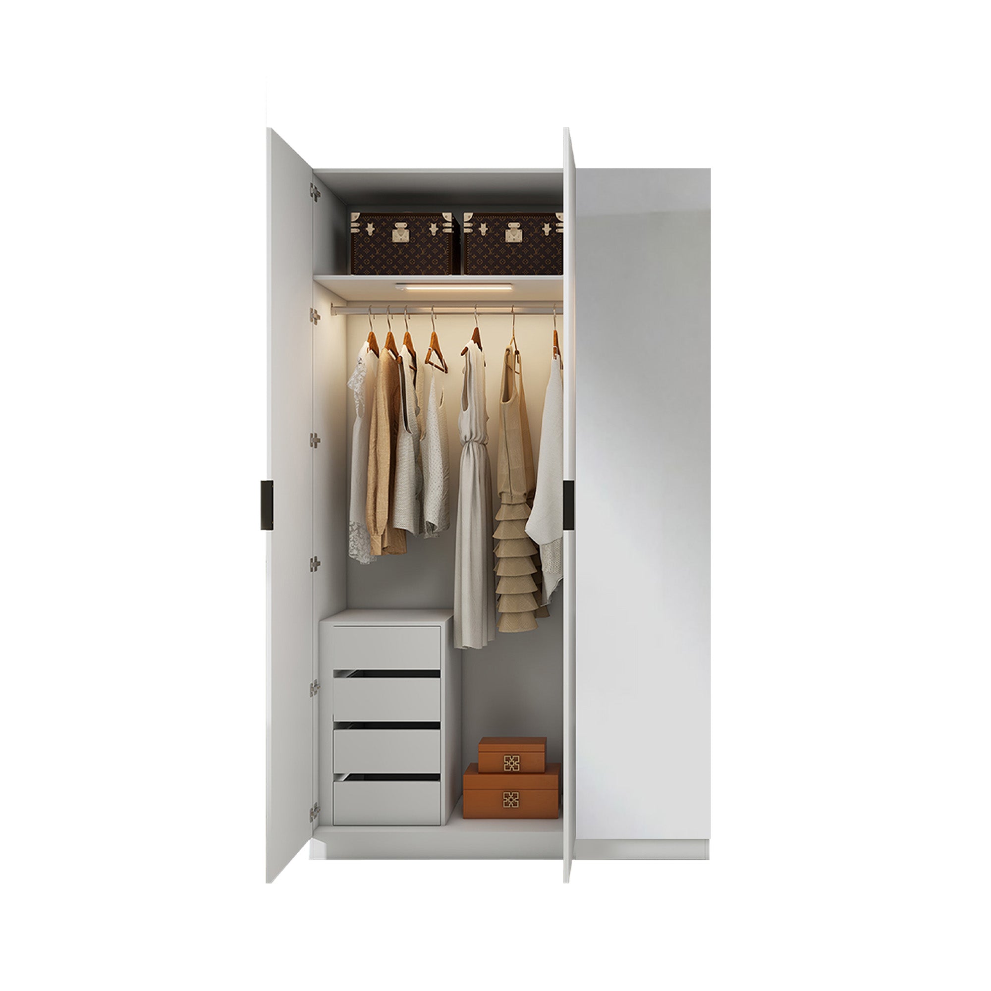 Clas - Modular Wardrobe - 3 Doors - Glossy White