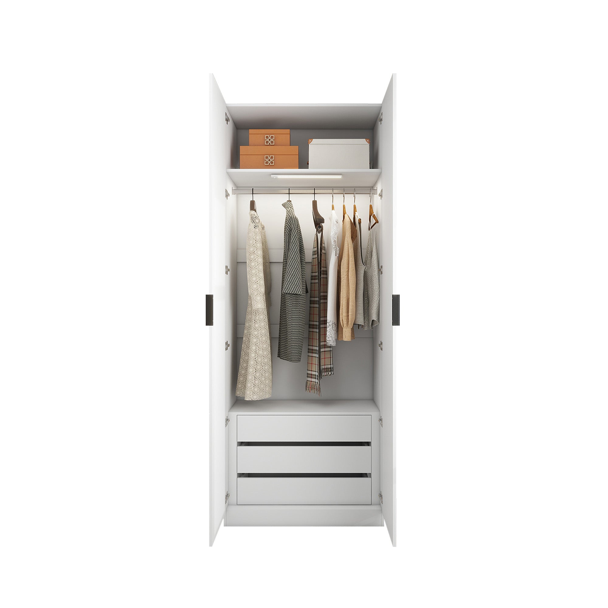 Clas - Modular Wardrobe - 2 Doors - Glossy White