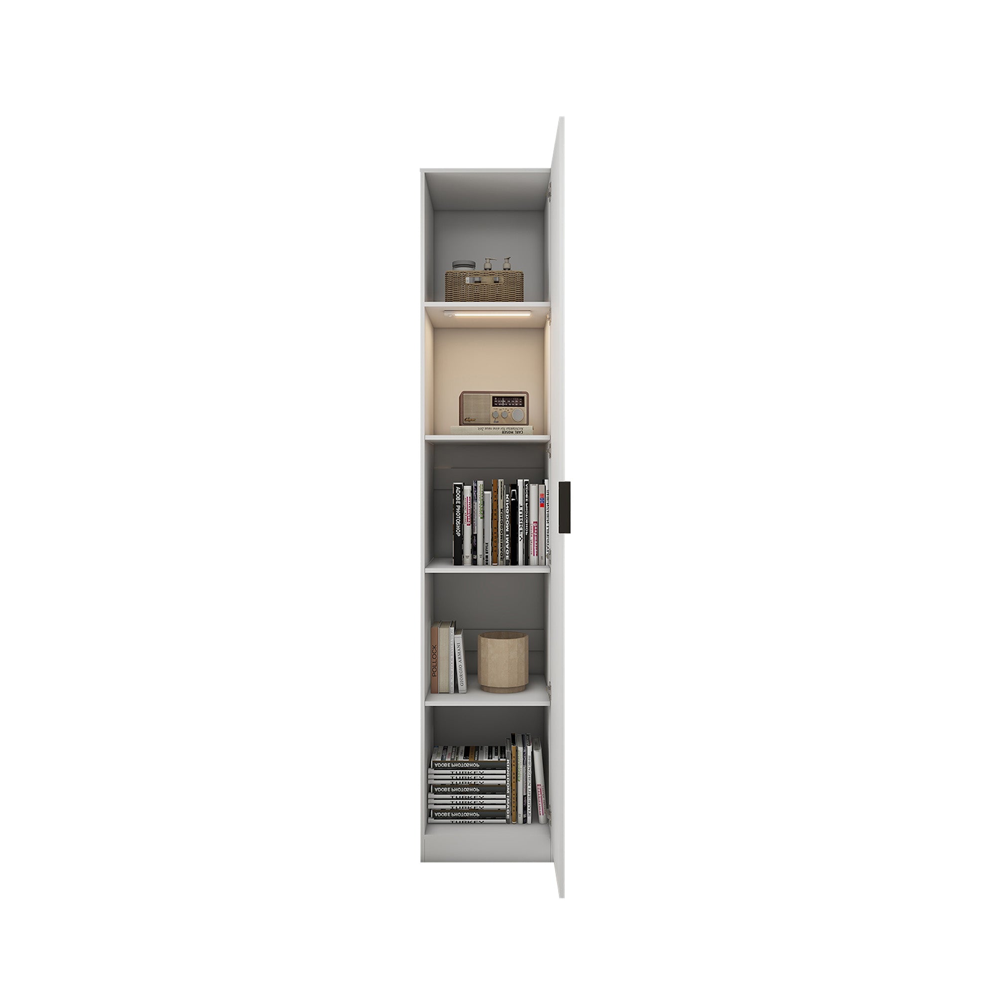 Clas - Modular Wardrobe - 1 Door - Glossy White