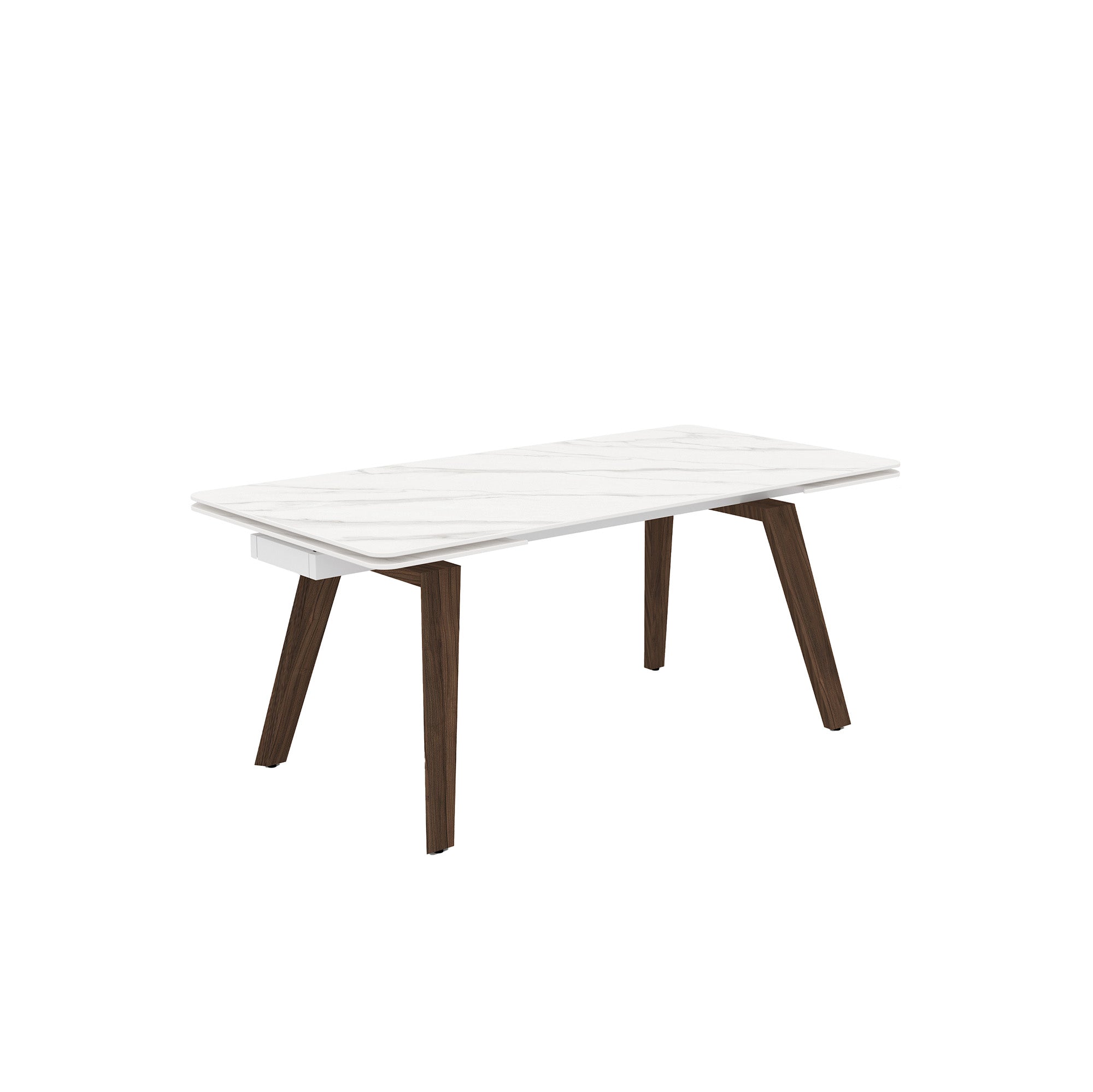 Nadège - Ceramic Dining Table - Walnut and White
