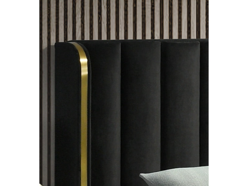 Madison - Bedroom Set - Black and Gold Velvet