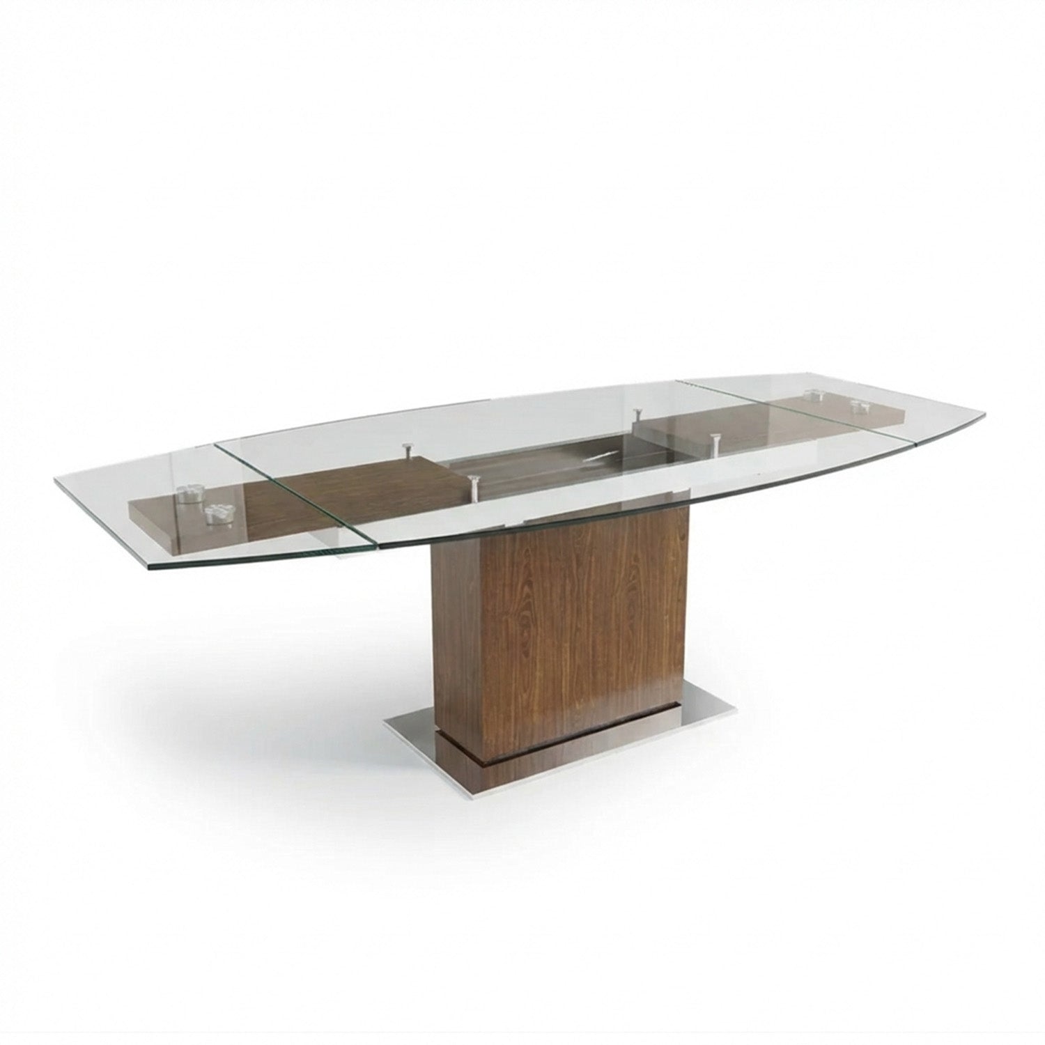 Mercurio - Oval Dining Table - Walnut and Glass