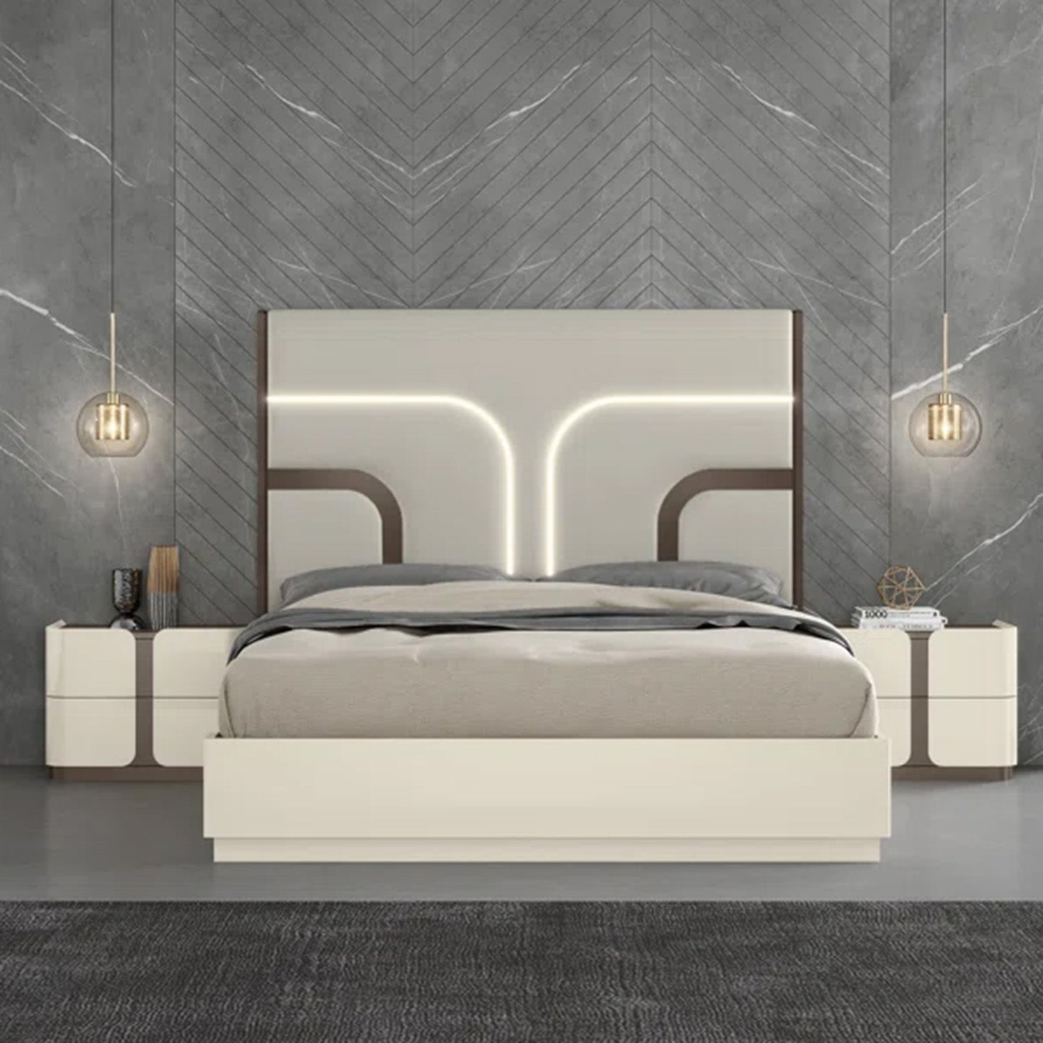 Livo - Queen Bed - Beige