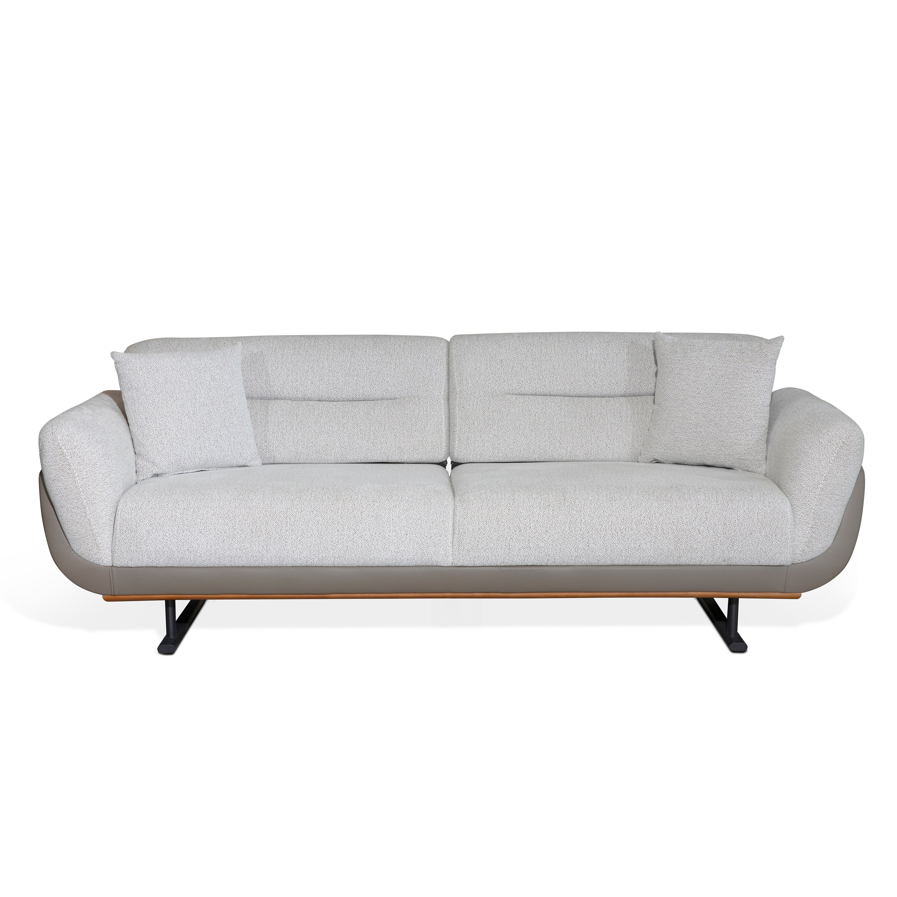 Nova - 3-seater sofa - Beige and Brown