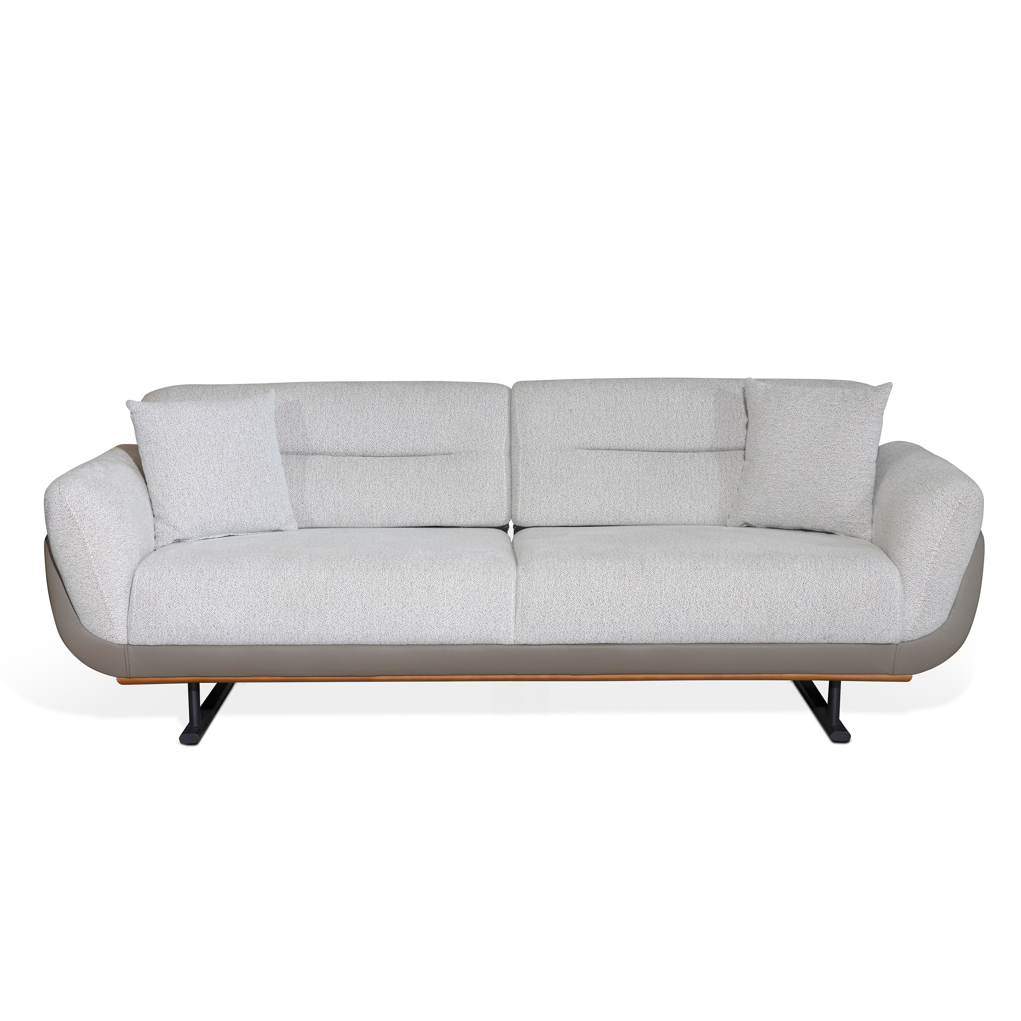 Nova - 3-seater sofa - Beige and Brown