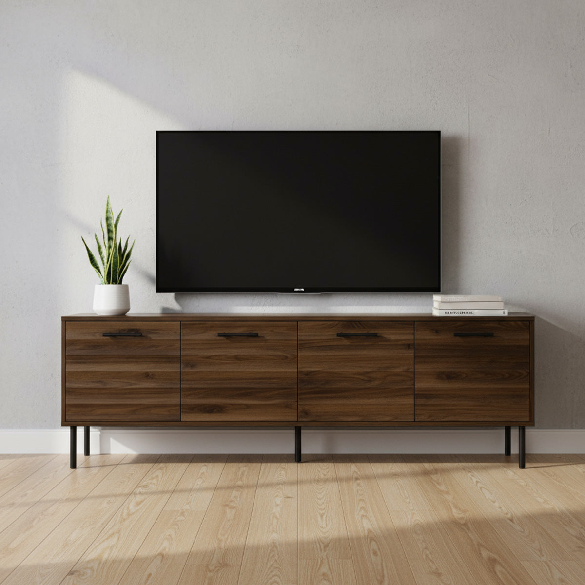 Owen - TV Stand - Dark Brown Faux Wood - 72 in