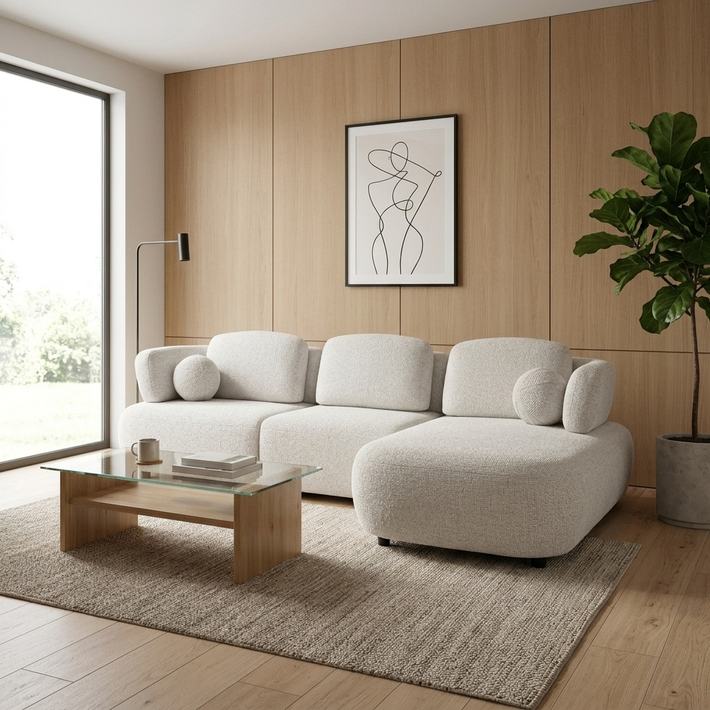 Prado - Sectional Sofa - Beige Fabric