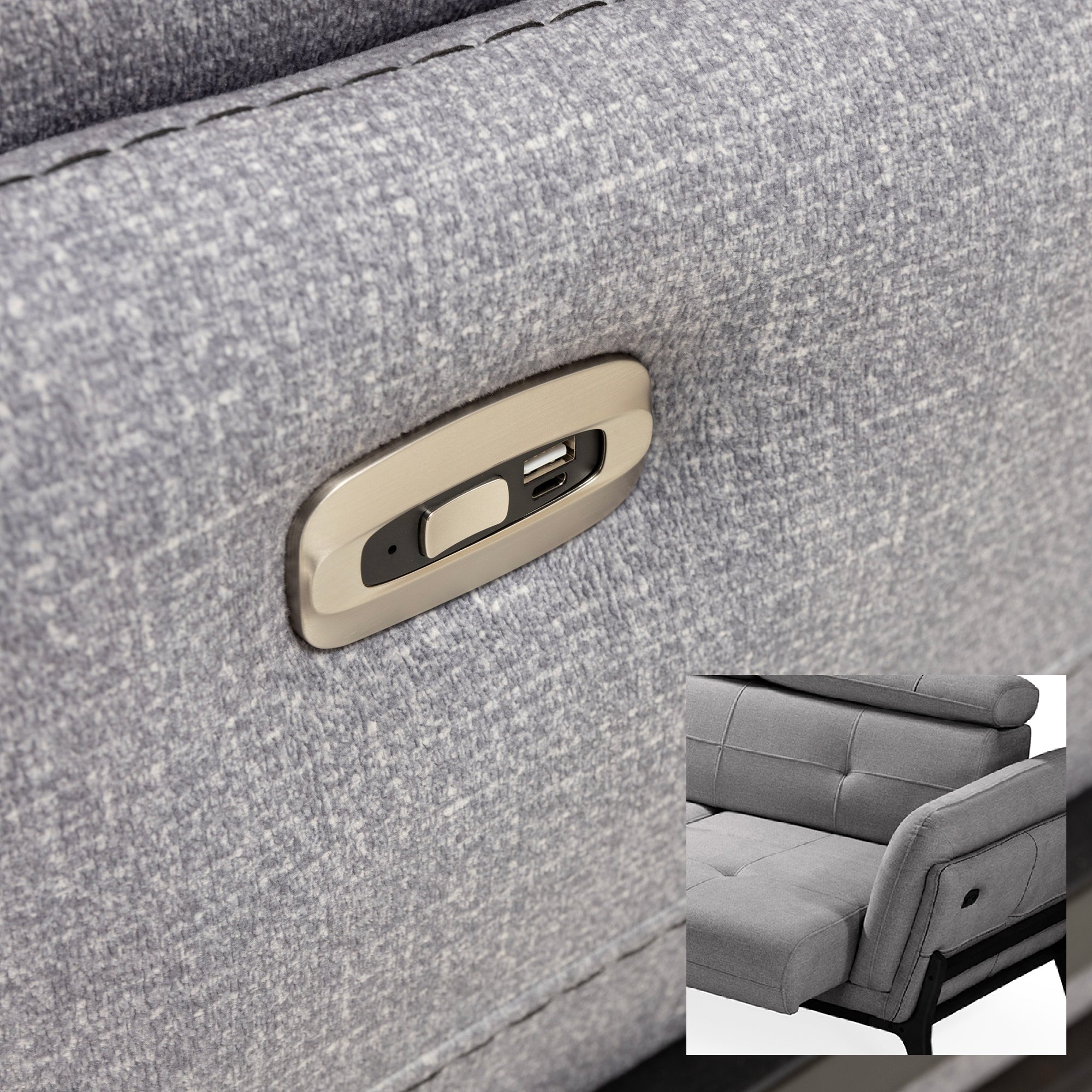 Relax - Sectional Sofa - Motorized - Gray Fabric