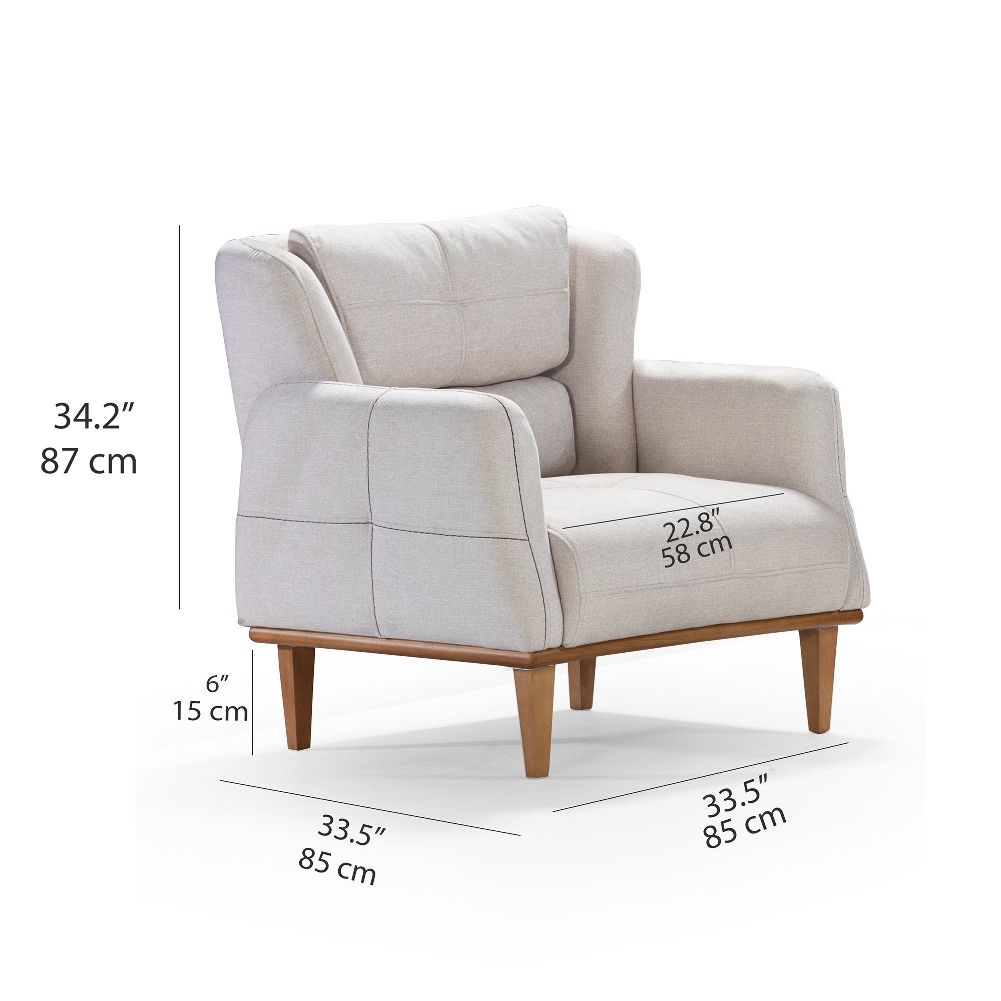 Relax - Armchair - Beige Fabric