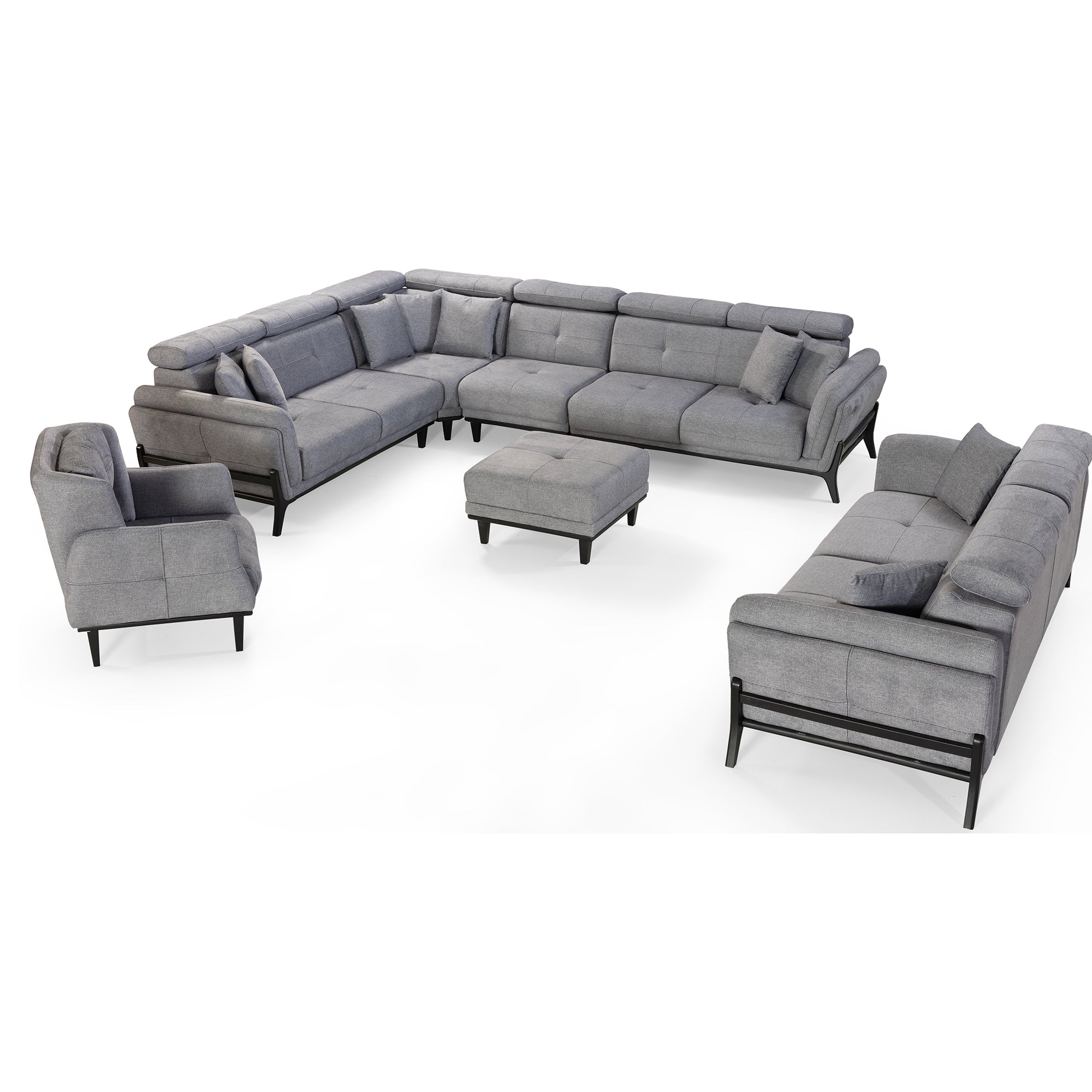 Relax - Sectional Sofa - Motorized - Gray Fabric
