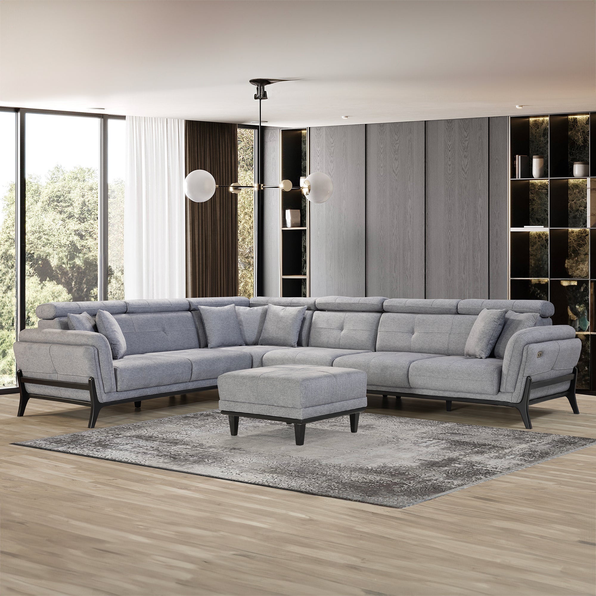 Relax - Sectional Sofa - Motorized - Gray Fabric