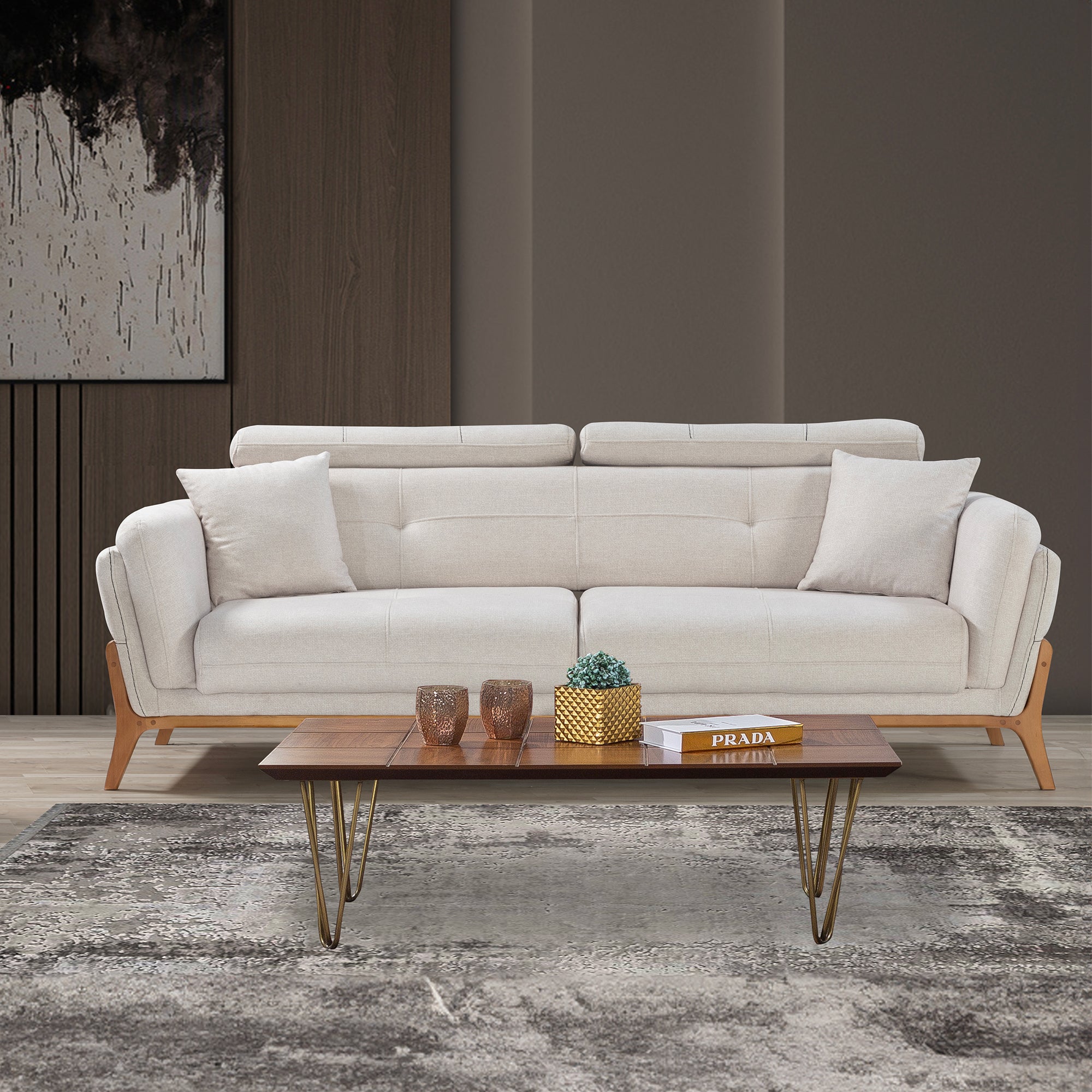 Relax - 3-Seater Sofa - Beige Fabric