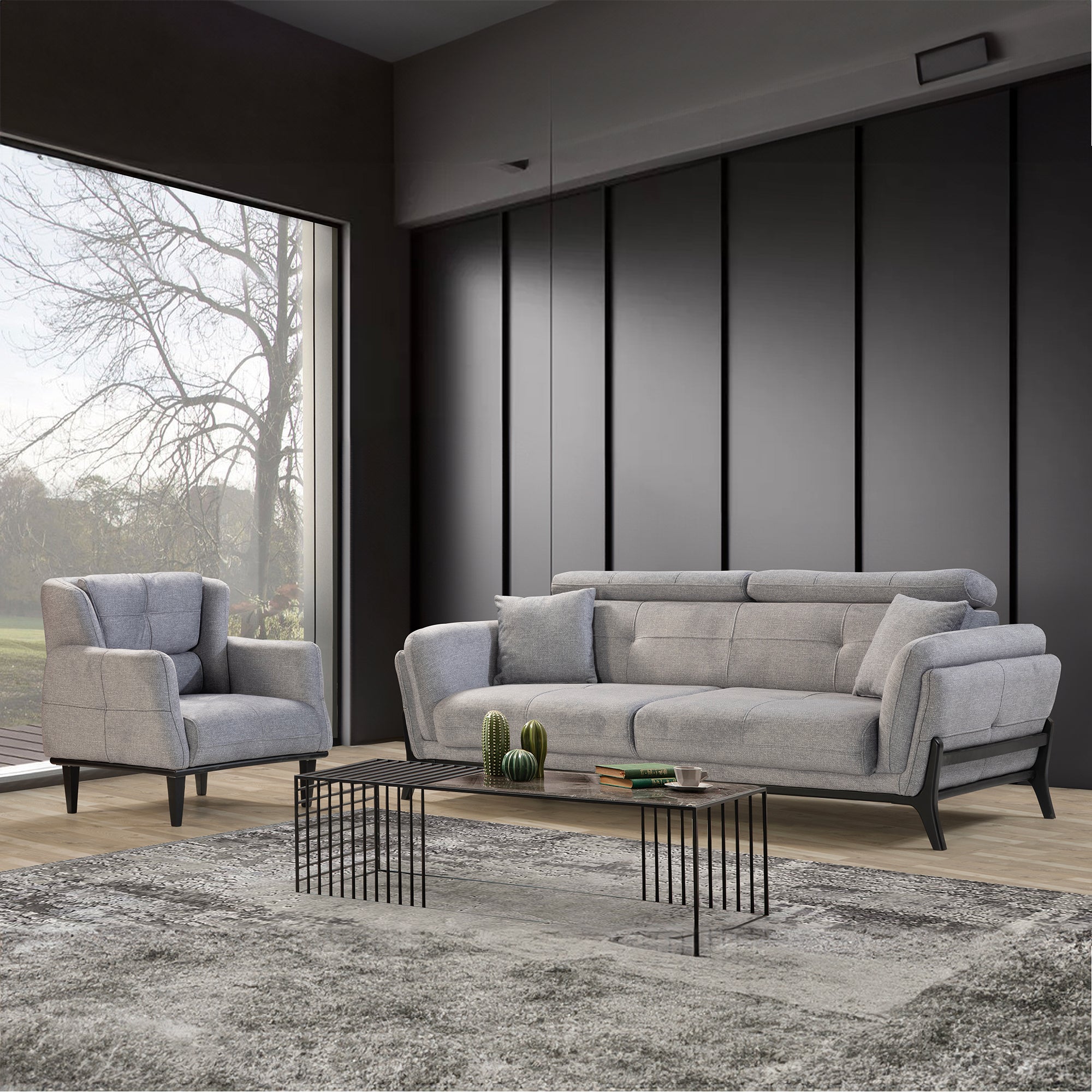 Relax - 3-Seater Sofa - Grey Fabric