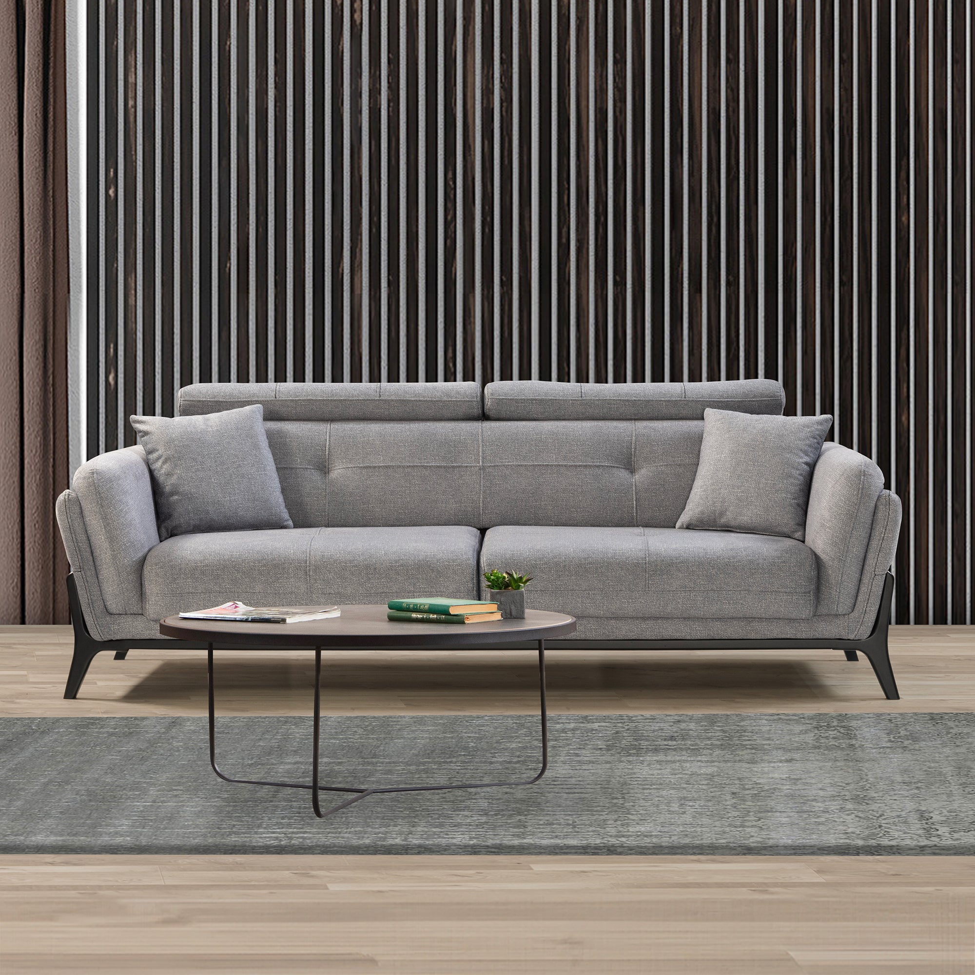 Relax - 3-Seater Sofa - Grey Fabric