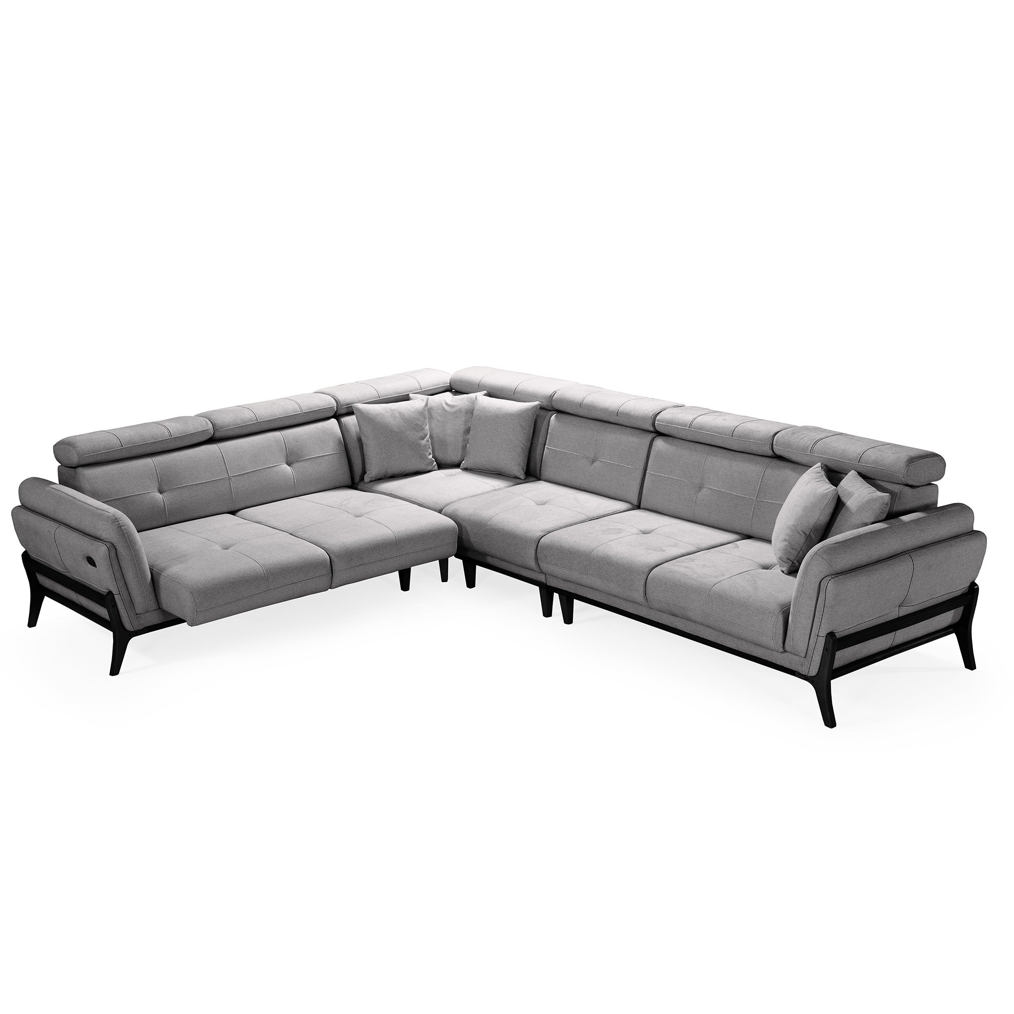 Relax - Sectional Sofa - Motorized - Gray Fabric