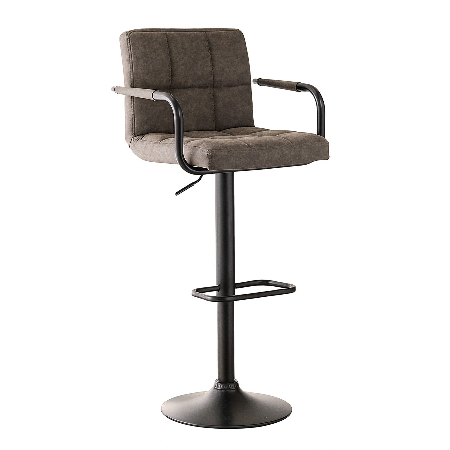 Emric - Hydraulic Bar Stool - Grey Faux Leather