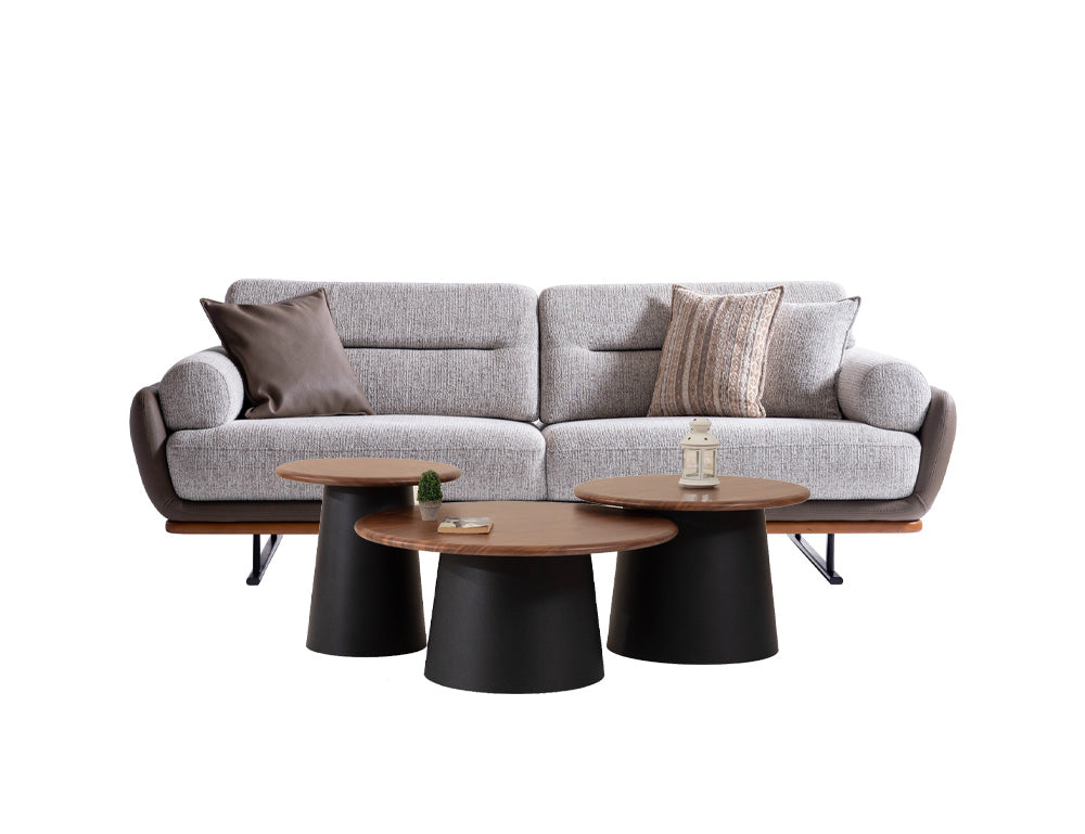 Catégorie mobilier de salon moderne avec canapé, fauteuils d'appoint et table basse design