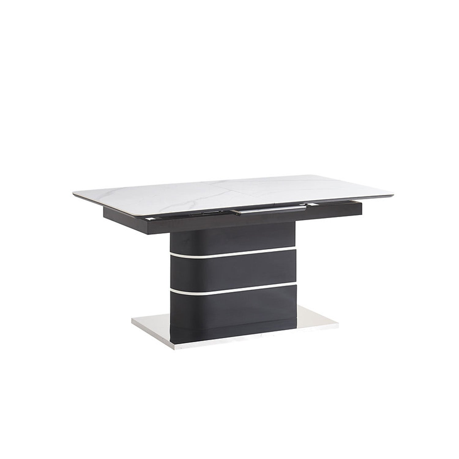 Kiera - Extendable Dining Table - White and Black