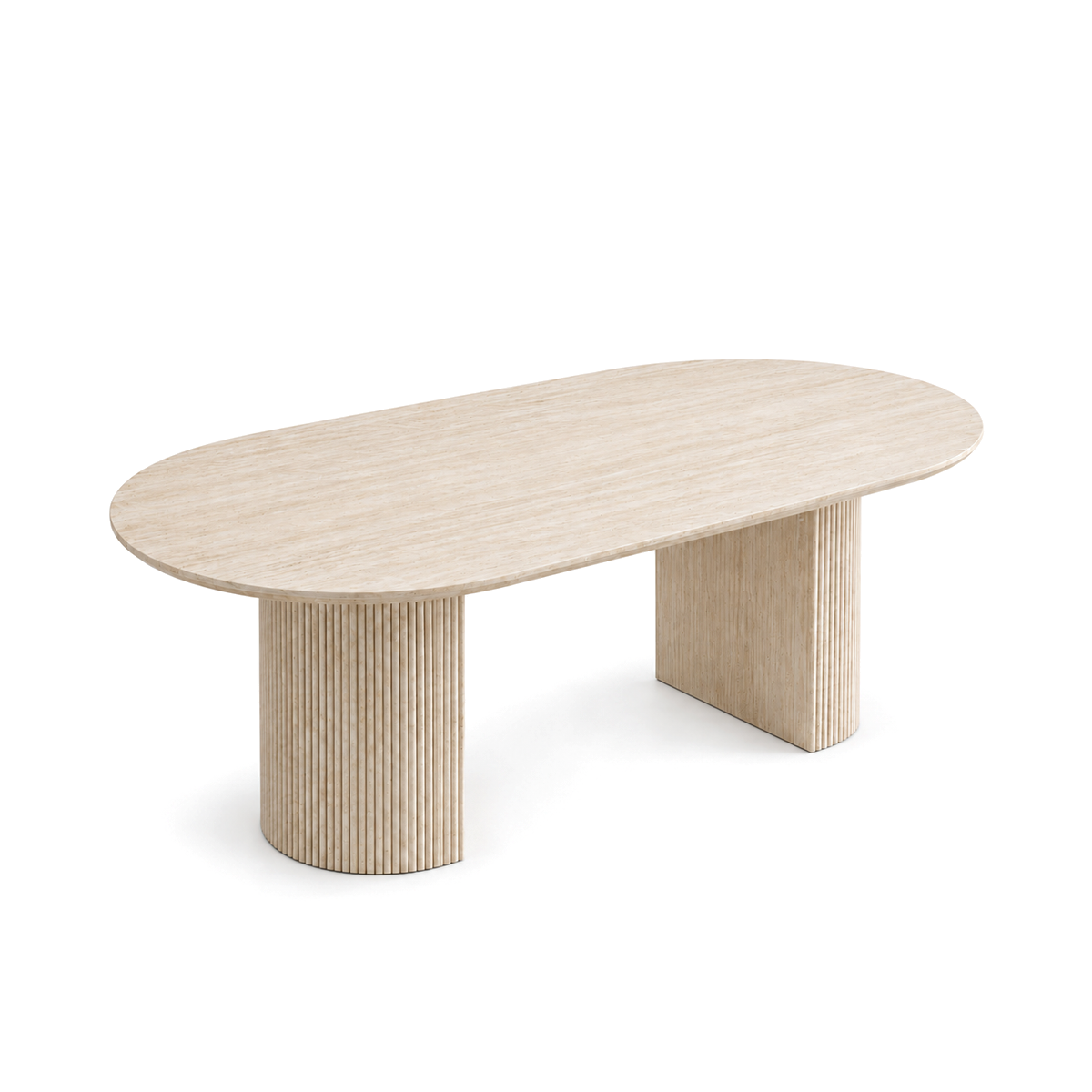 Mercer - Table à manger ovale - Travertin clair