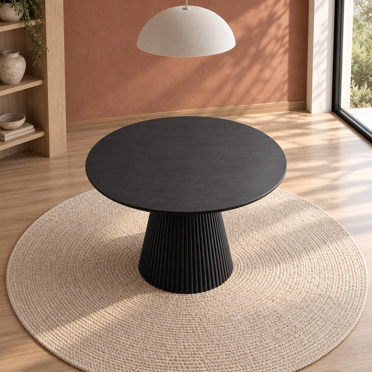 Mercer - Round Dining Table - Midnight Black