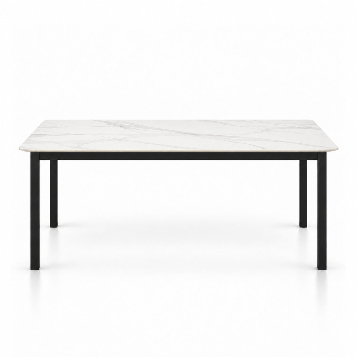 Nadia - Dining Table - White Marble and Black