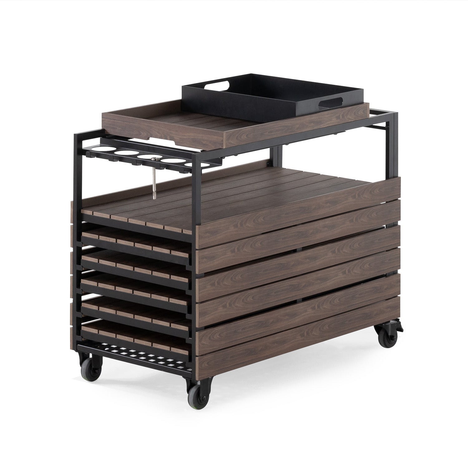 Transformer - Outdoor Bar Cart - Dark Walnut
