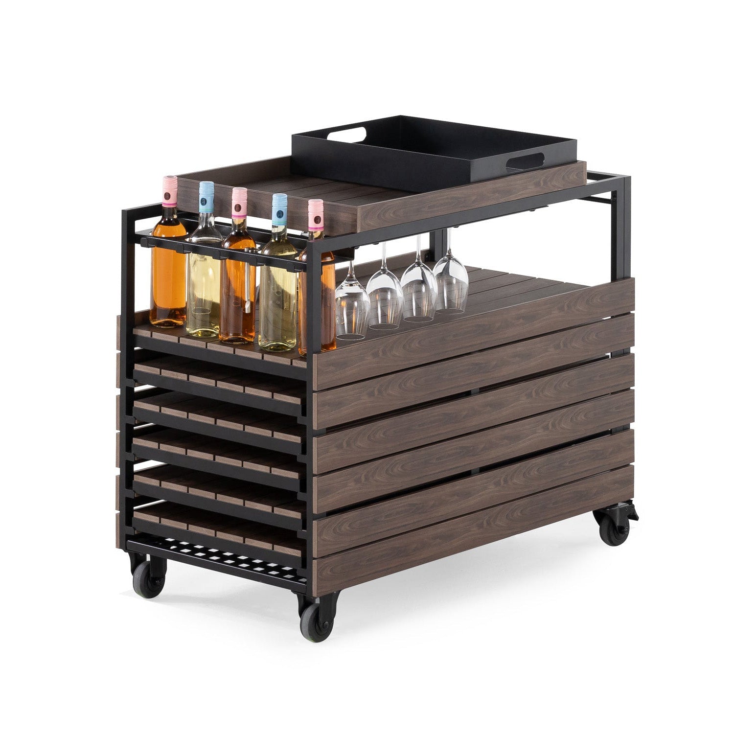 Transformer - Outdoor Bar Cart - Dark Walnut