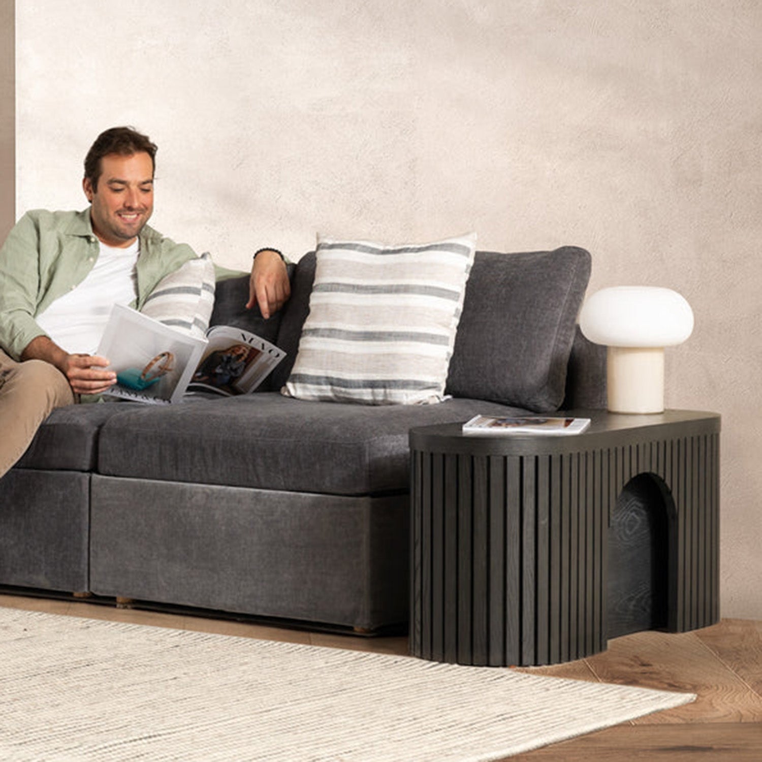 Transformer - Banc Rond - Hickory fumé