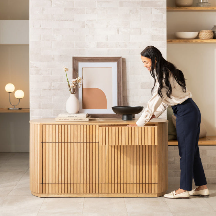 Transformer - Buffet Rond - Chêne Scandinave