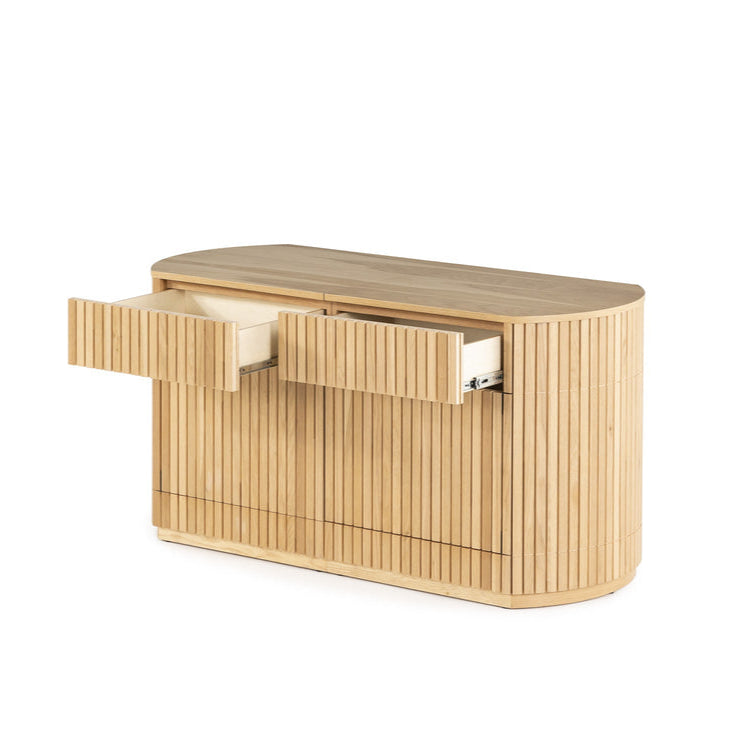 Transformer - Buffet Rond - Chêne Scandinave