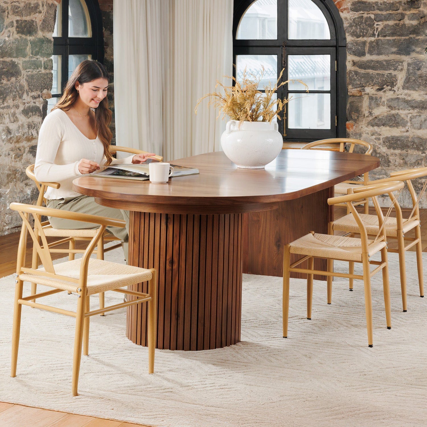 Transformer - Table à manger Ronde - Noyer Royale