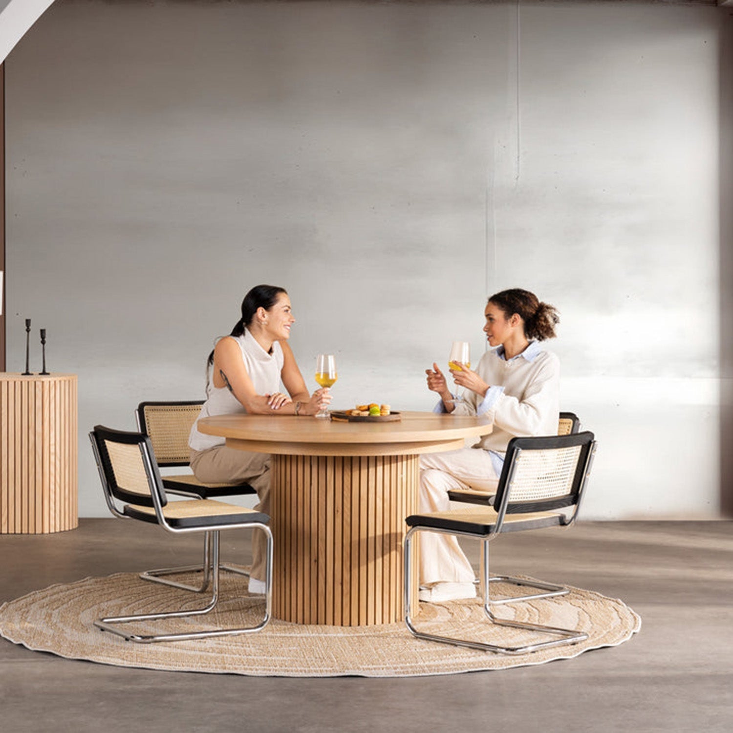 Transformer - Table à manger Ronde - Chêne Scandinave