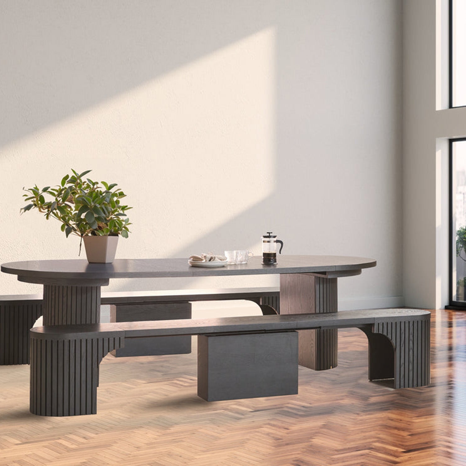 Transformer - Banc Rond - Hickory fumé