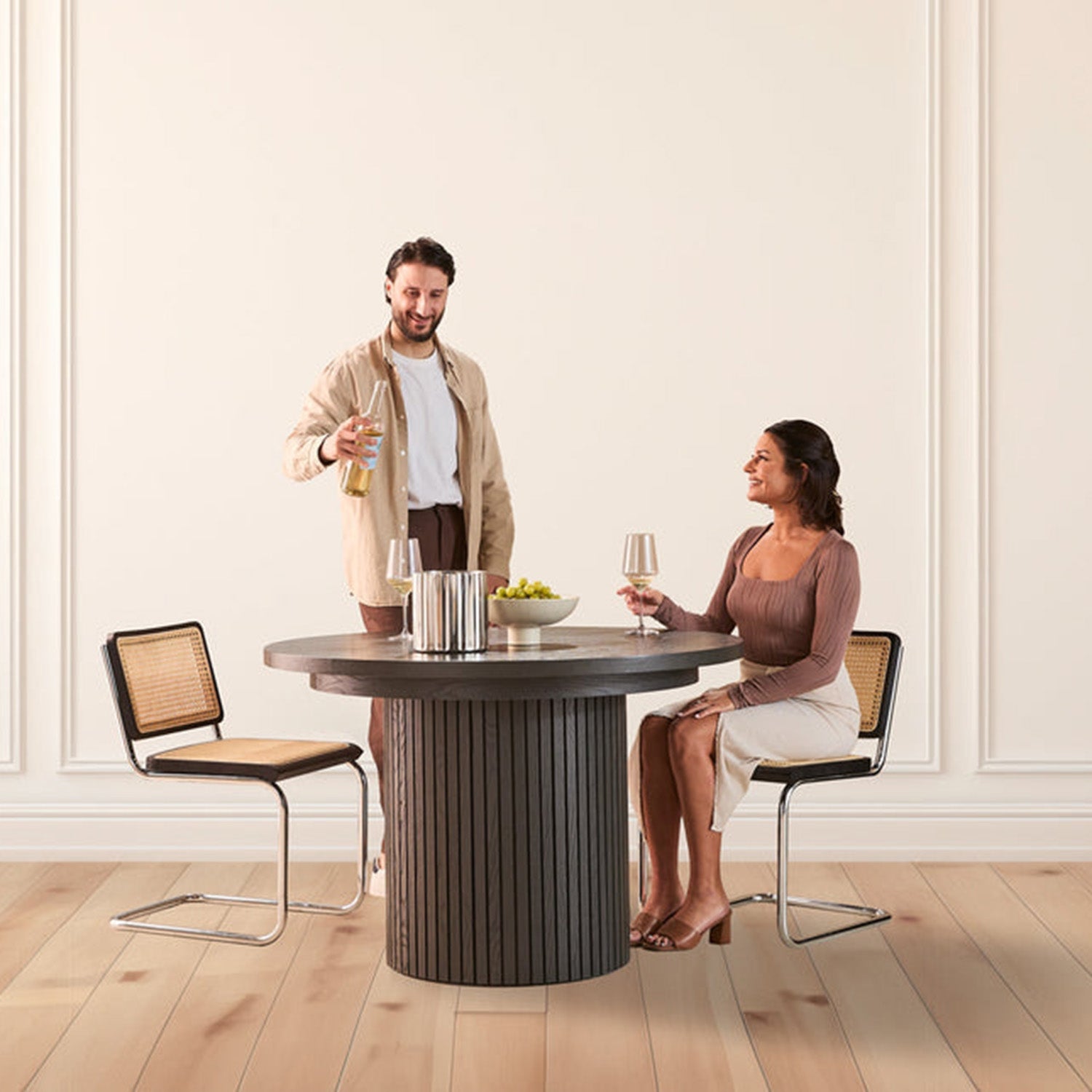 Transformer - Table à manger Ronde - Hickory fumé