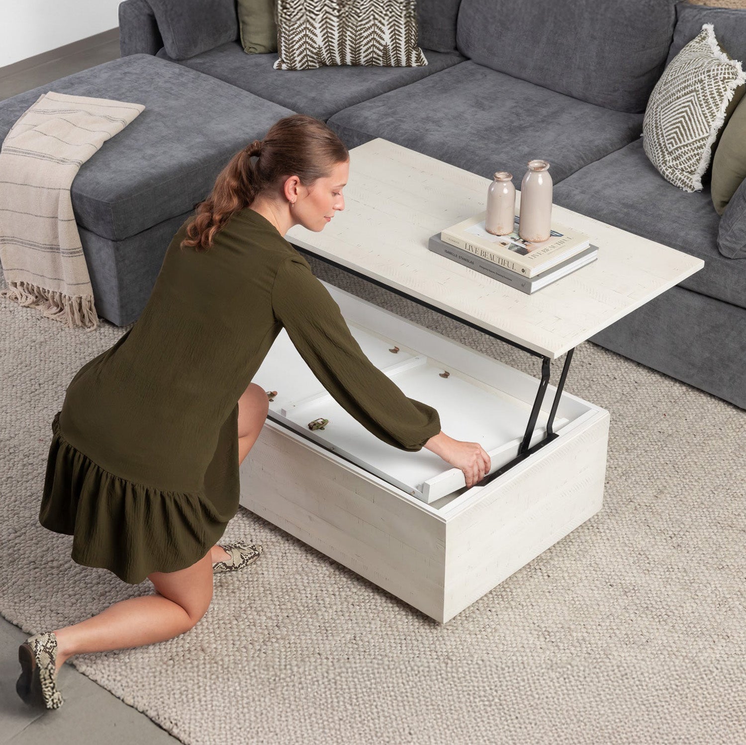 Transformer - Coffee Table with Panel Storage - Canadian Birch