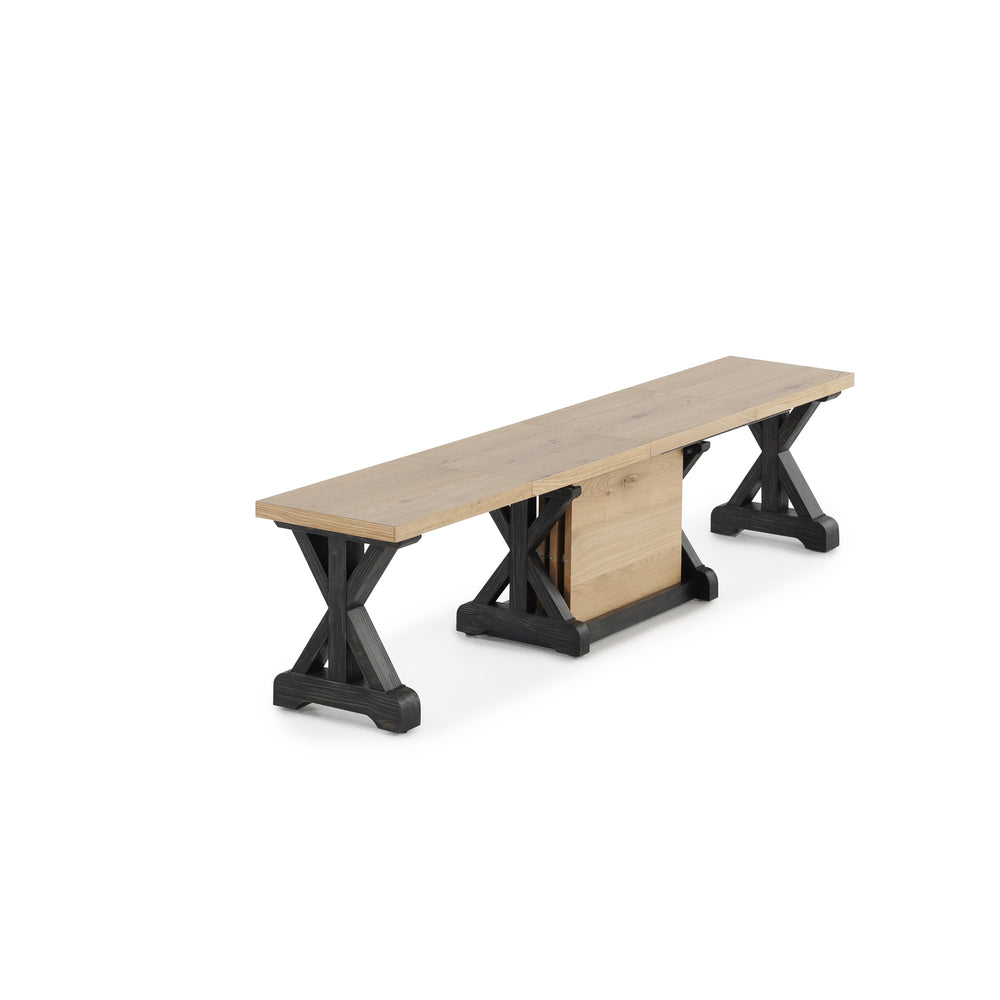 Transformer - Banc Gather - Chêne belge / Noir patiné - vue 4