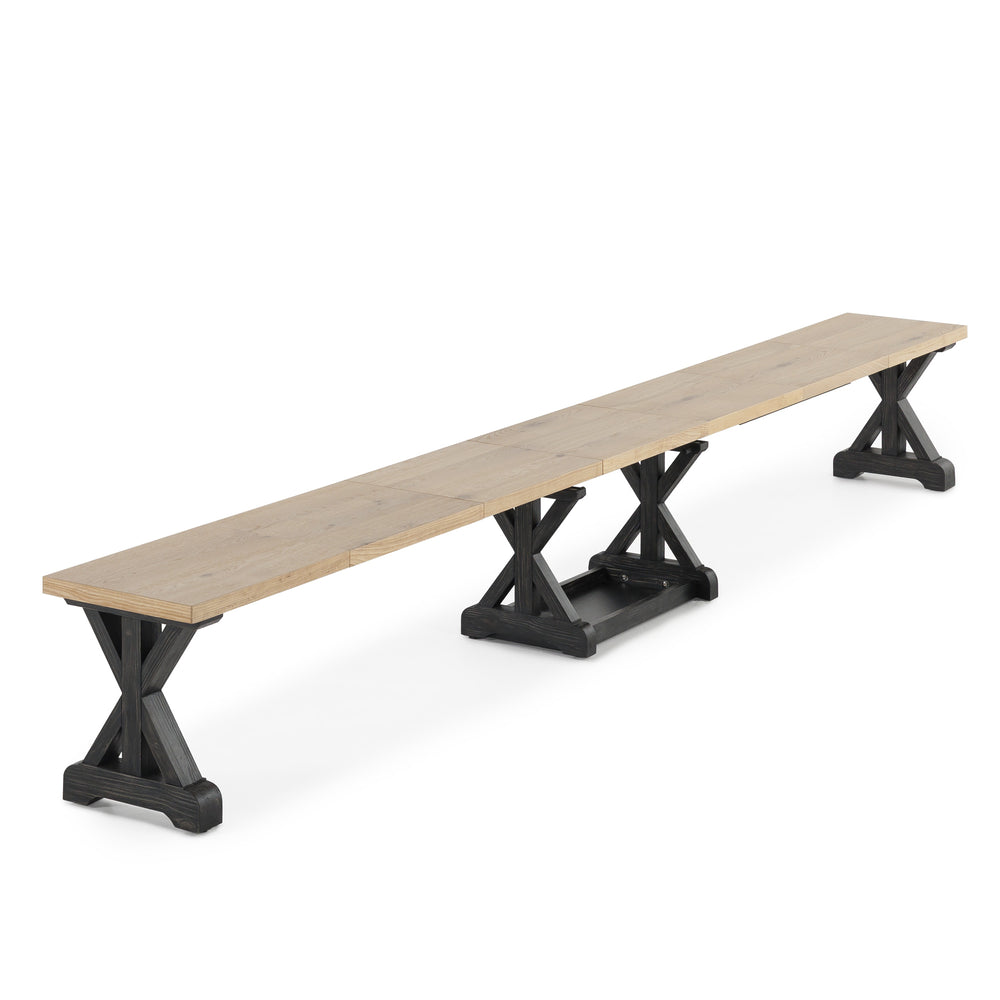 Transformer - Banc Gather - Chêne belge / Noir patiné - vue principale sur fond blanc