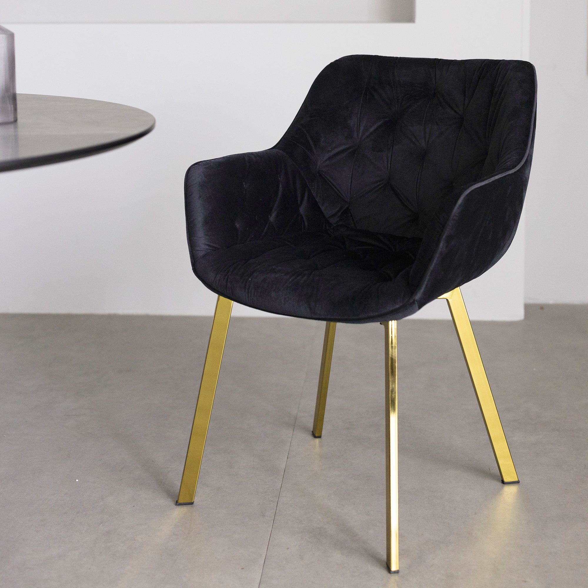 Felicia - Dining Chair - Black Velvet
