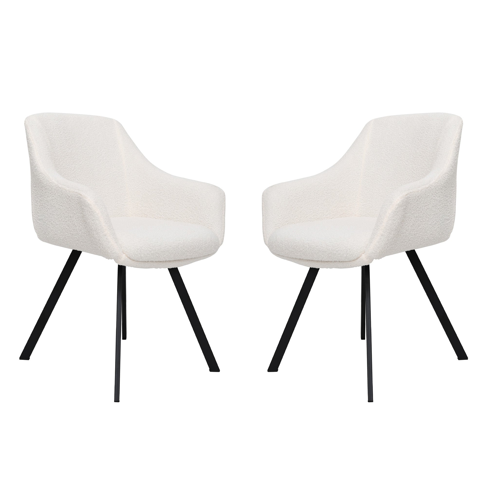 Selene - Dining Chair - White Boucle Fabric