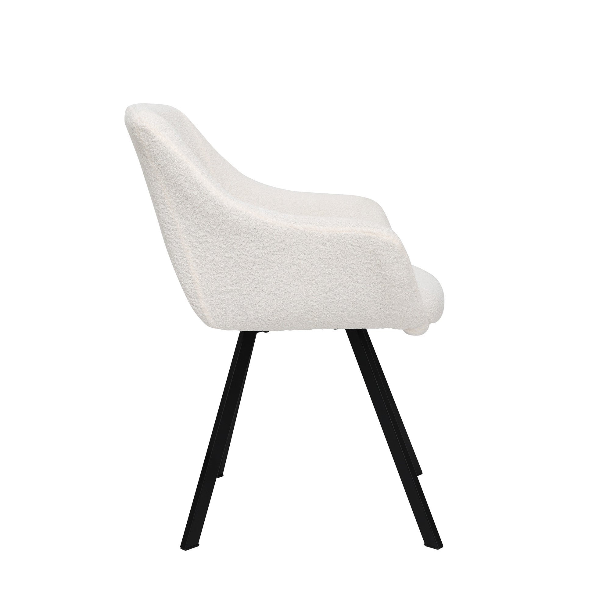 Selene - Dining Chair - White Boucle Fabric