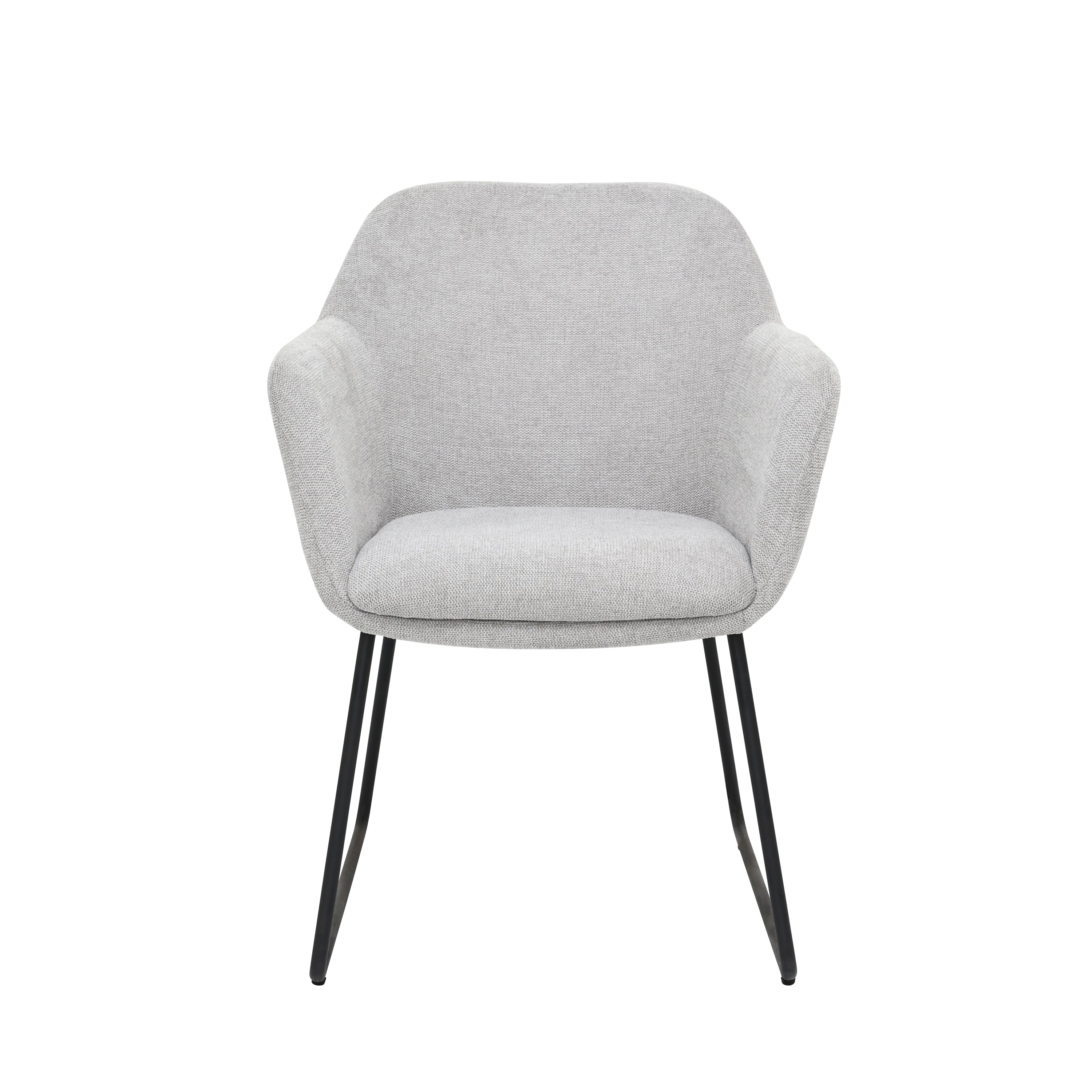 Amara - Dining Chair - Grey Linen Fabric