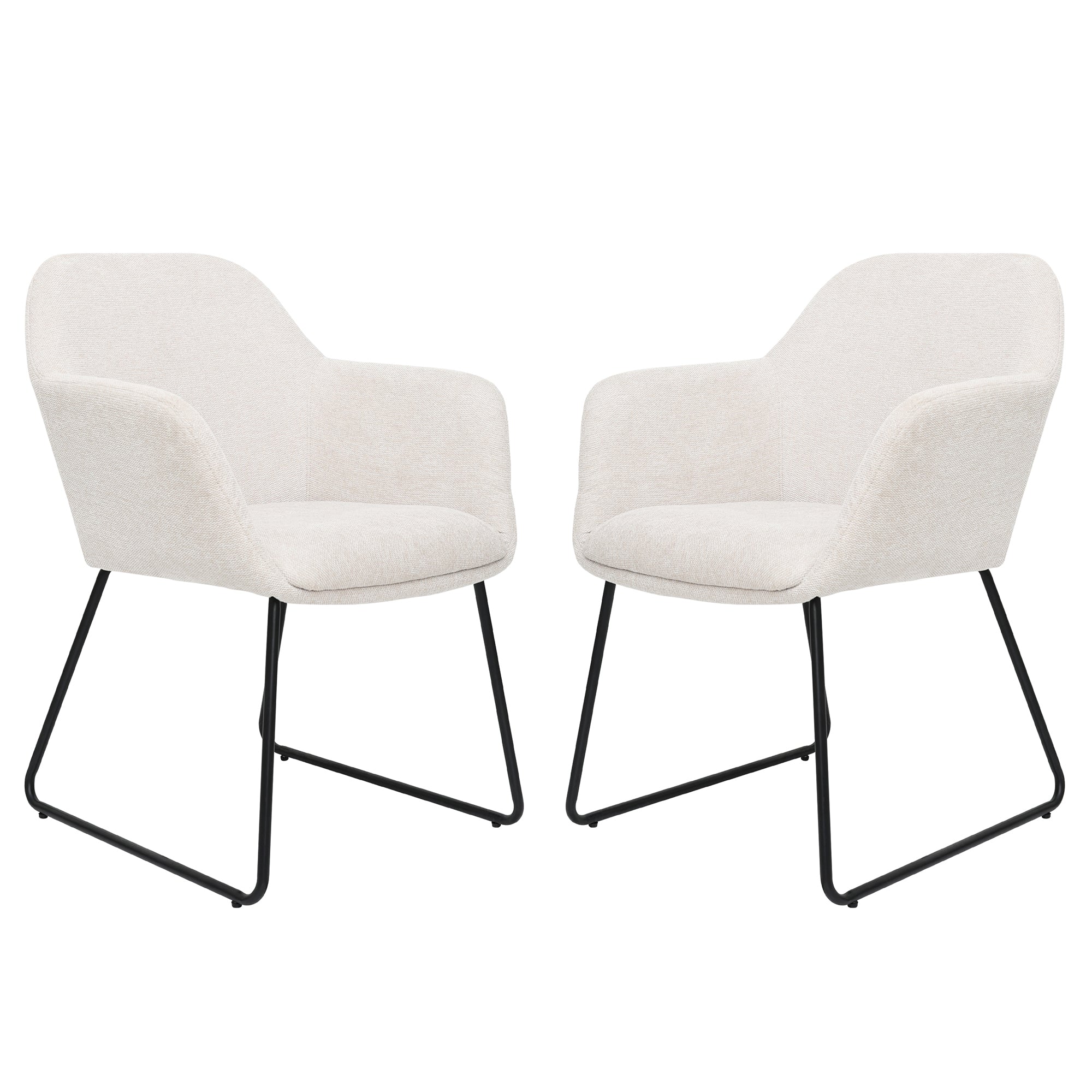 Amara - Dining Chair - Beige Linen Fabric